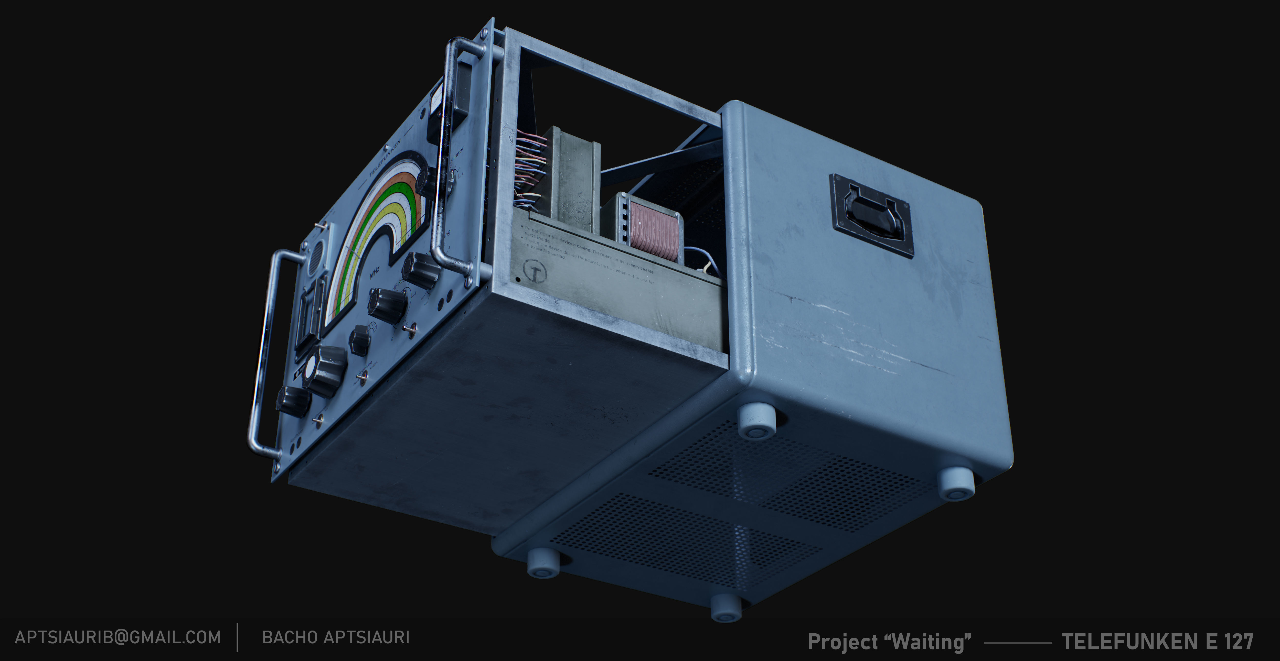Telefunken E127 Vintage Radio Lowpoly model used electronics Low-poly 3D model_5
