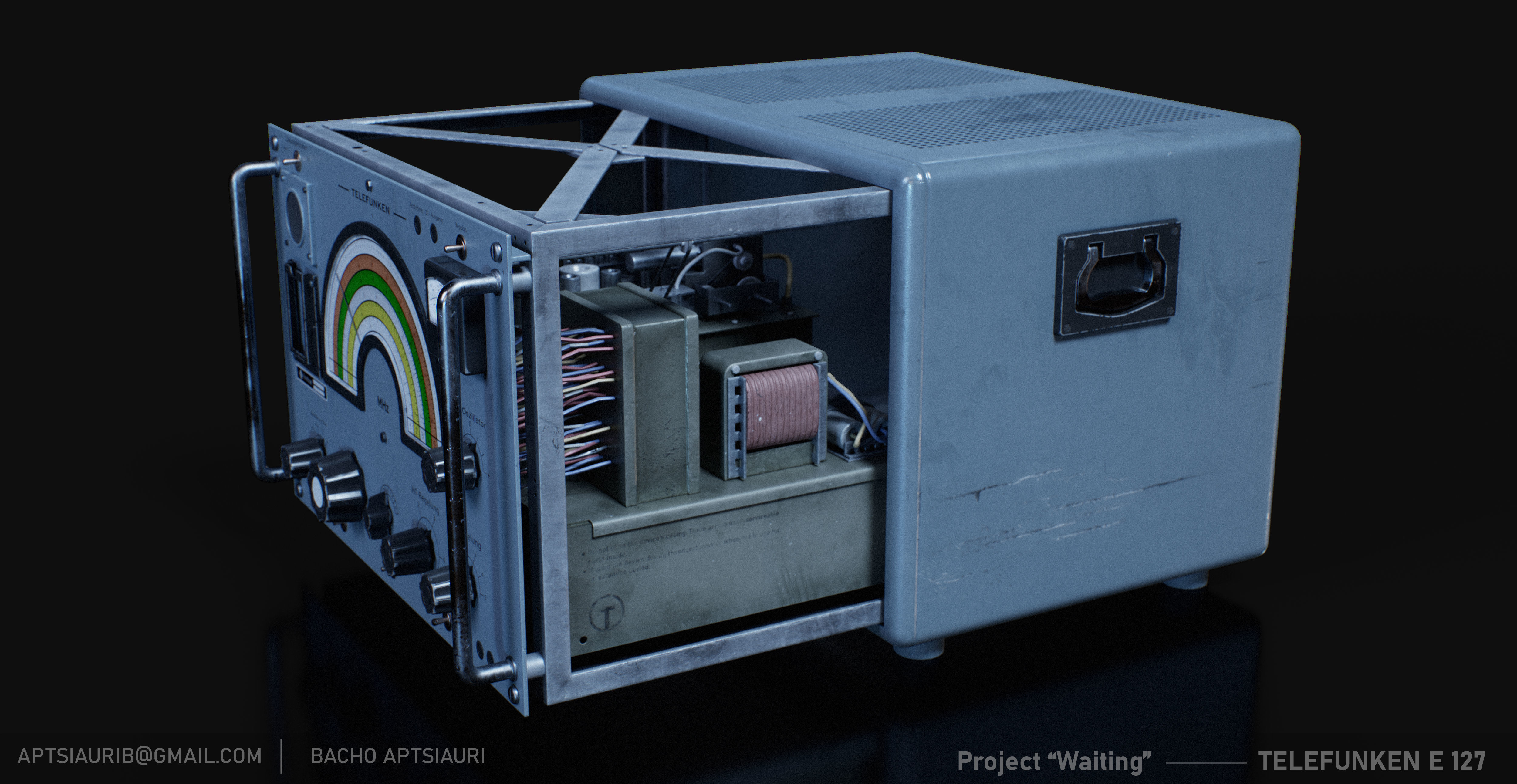 Telefunken E127 Vintage Radio Lowpoly model used electronics Low-poly 3D model_3