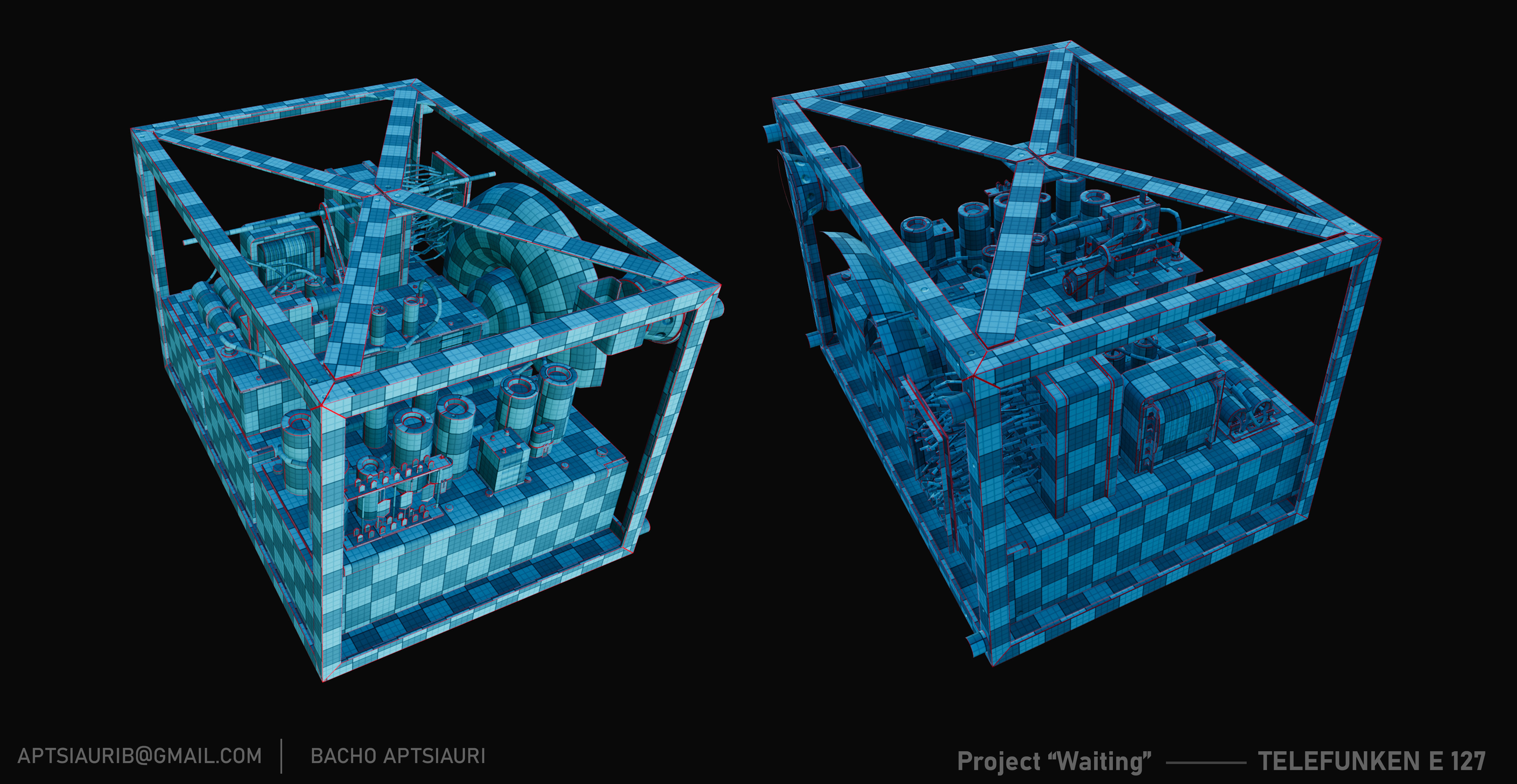 Telefunken E127 Vintage Radio Lowpoly model used electronics Low-poly 3D model_7