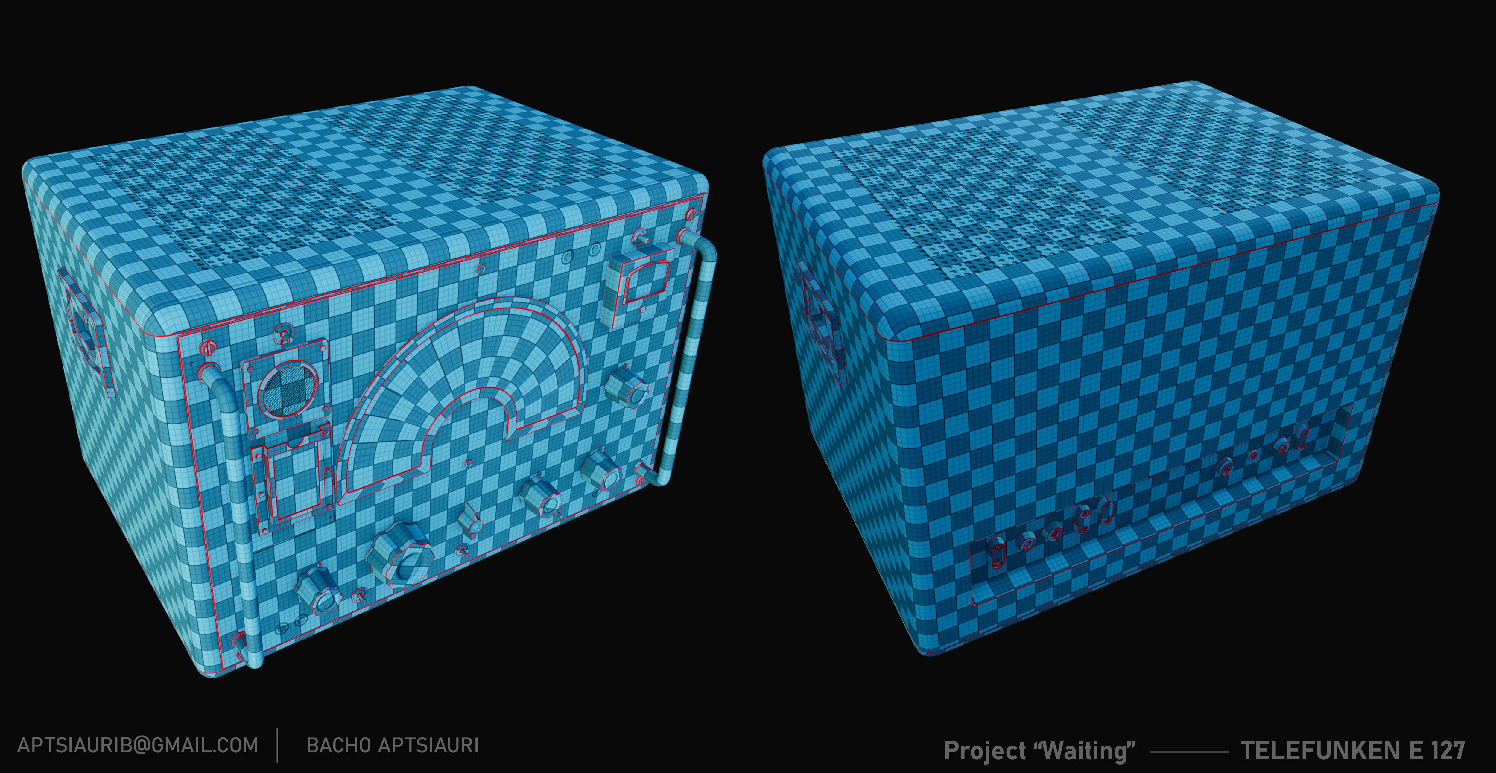 Telefunken E127 Vintage Radio Lowpoly model used electronics Low-poly 3D model_6