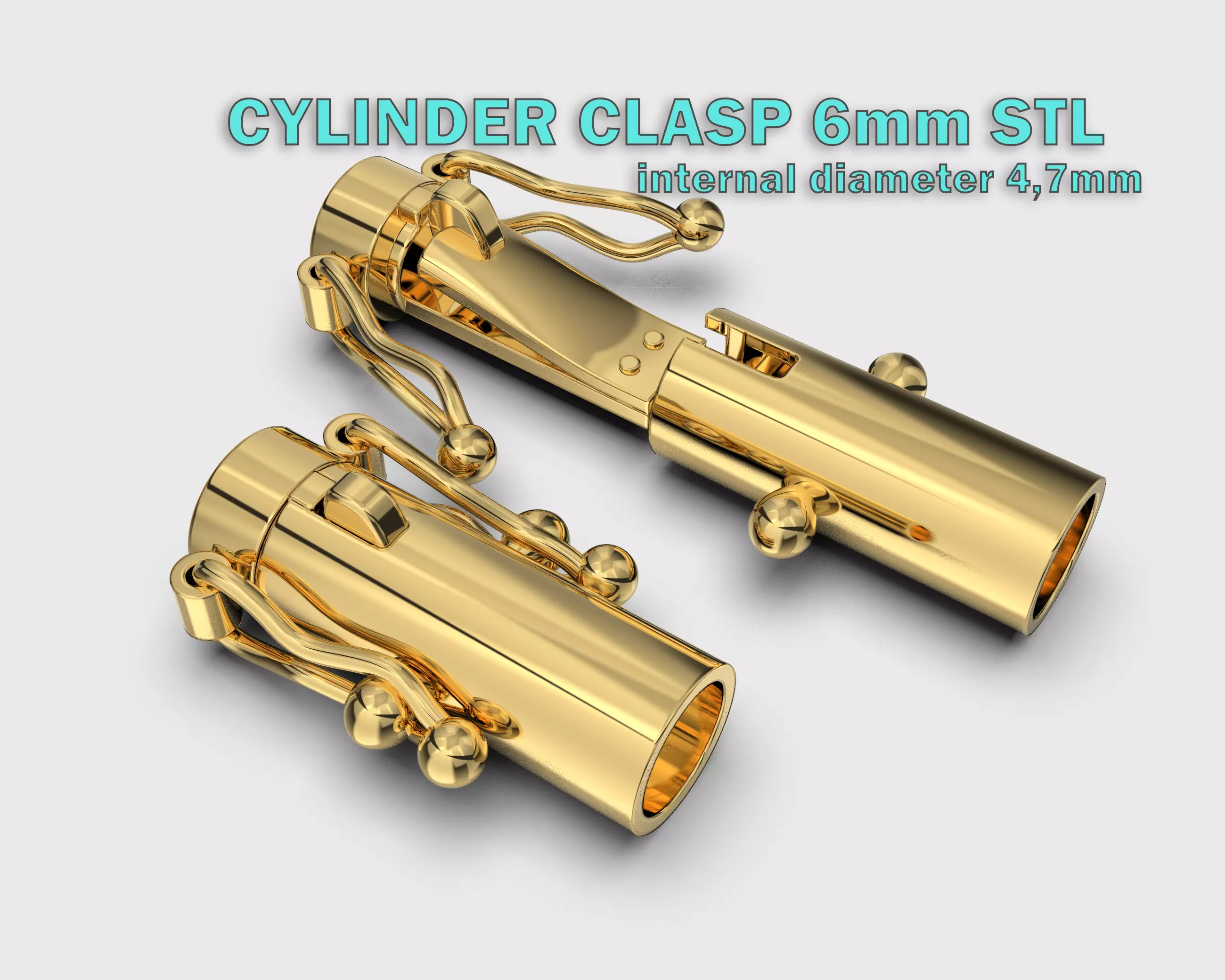 Jewelry CYLINDER CLASP 6mm STL ready for Print 3D print model