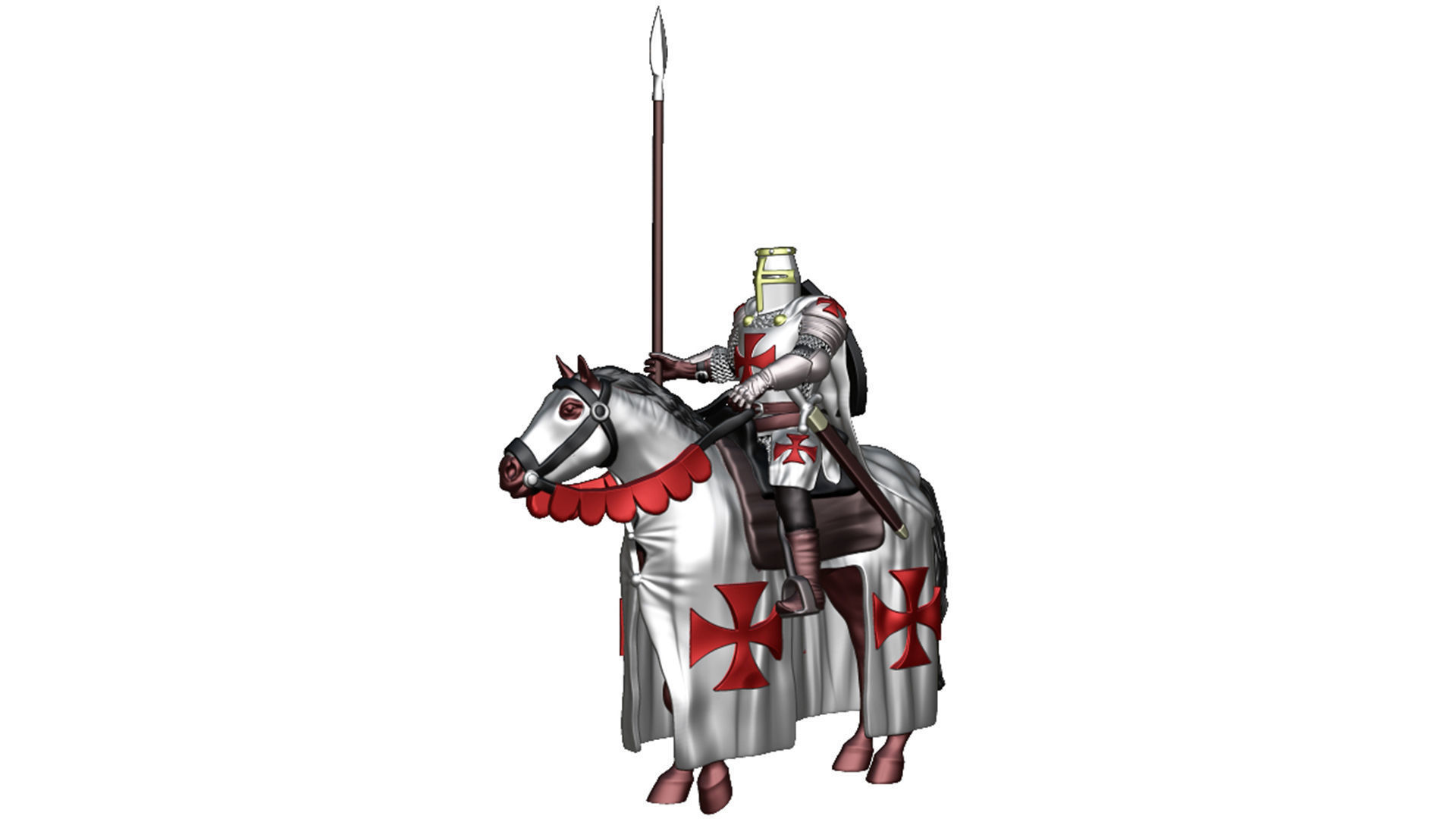 Templar Cavalry 2 3D print model_2