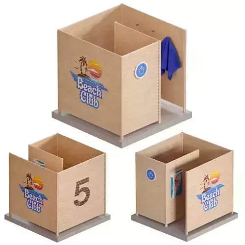 Wooden beach changing cabin