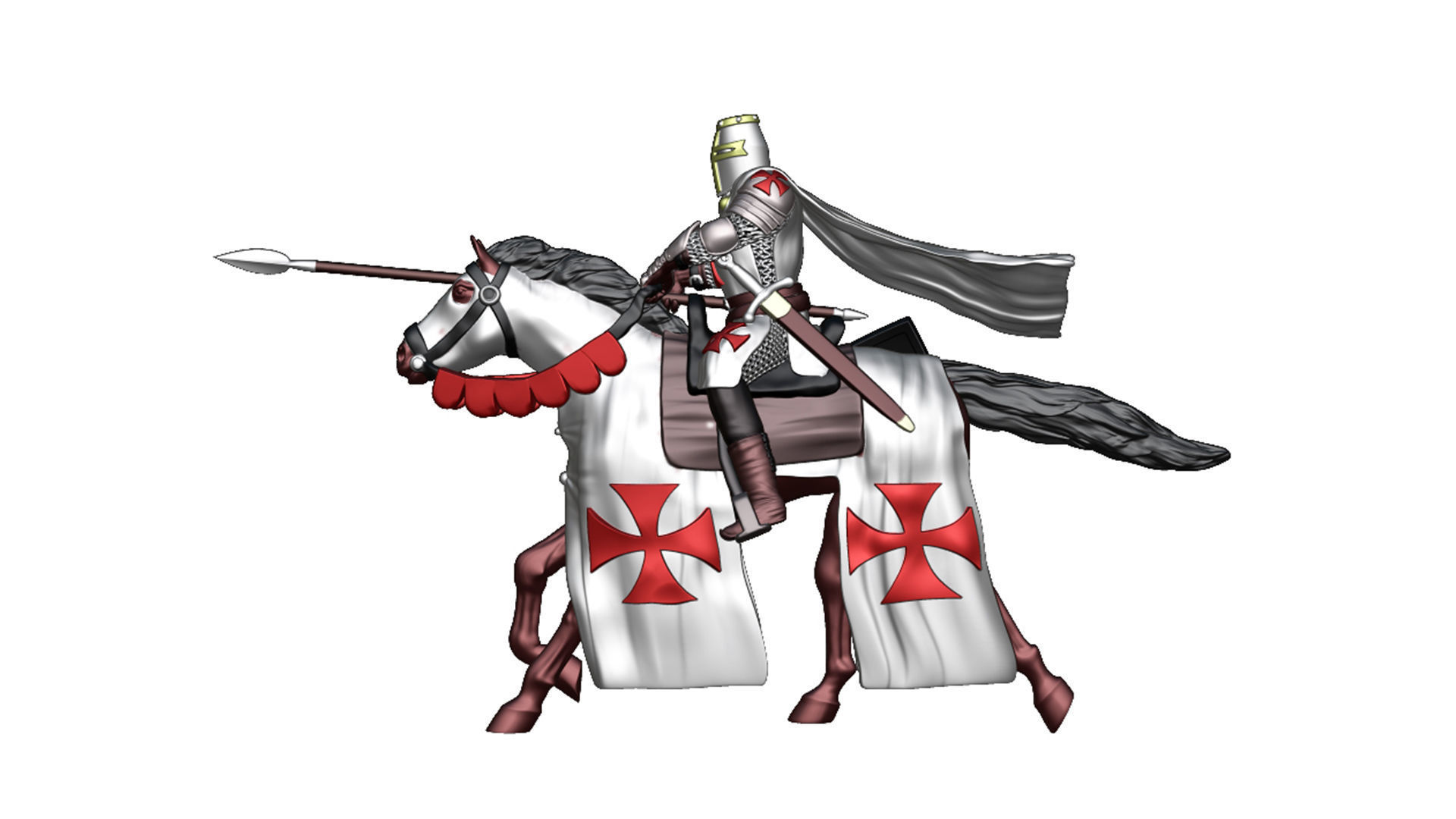 Templar Cavalry 4 3D print model_2