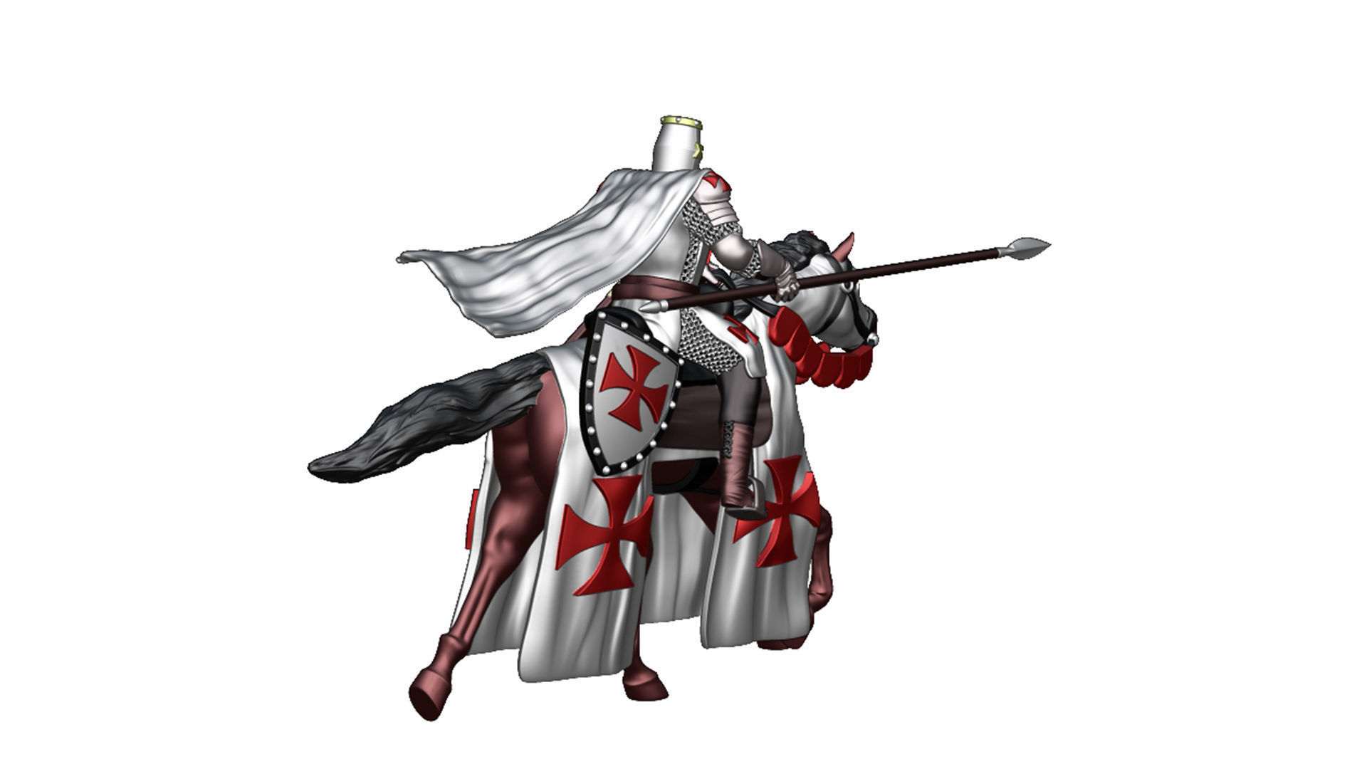 Templar Cavalry 4 3D print model_6