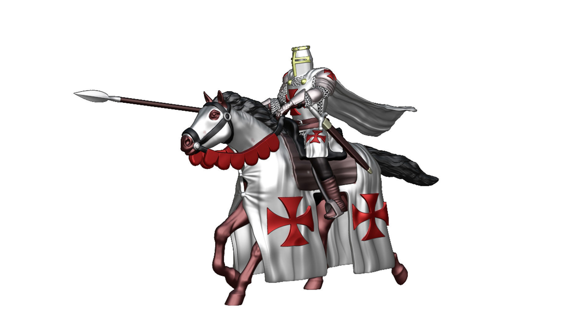 Templar Cavalry 4 3D print model_3