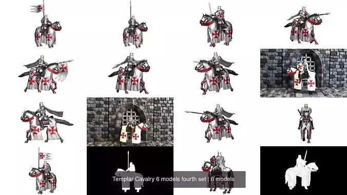 Templar Cavalry 6 models fourth set 3D Model Collection Templar Cavalry 6 models fourth set 3D Model Collection