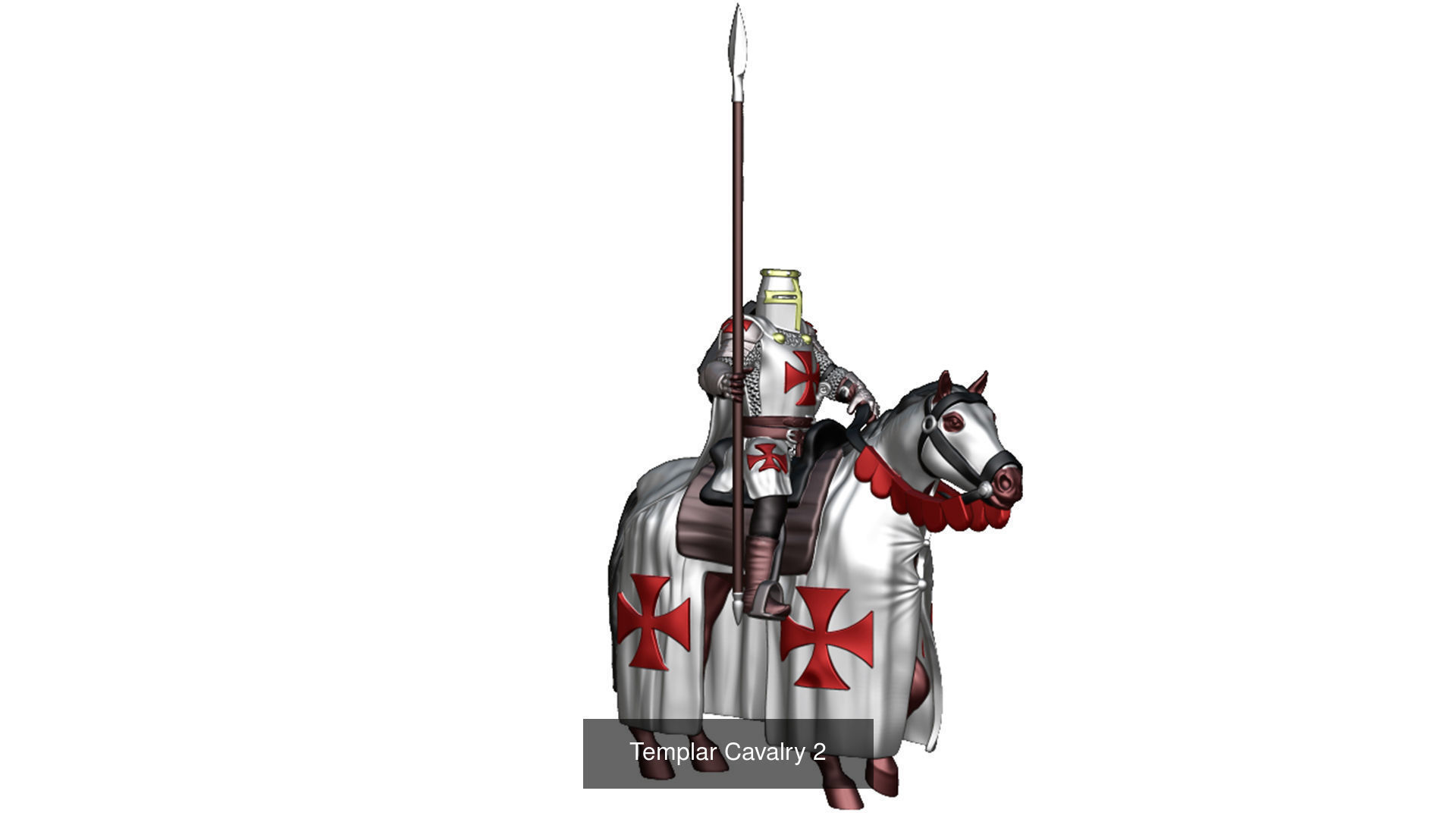 Templar Cavalry 6 models fourth set 3D Model Collection_8