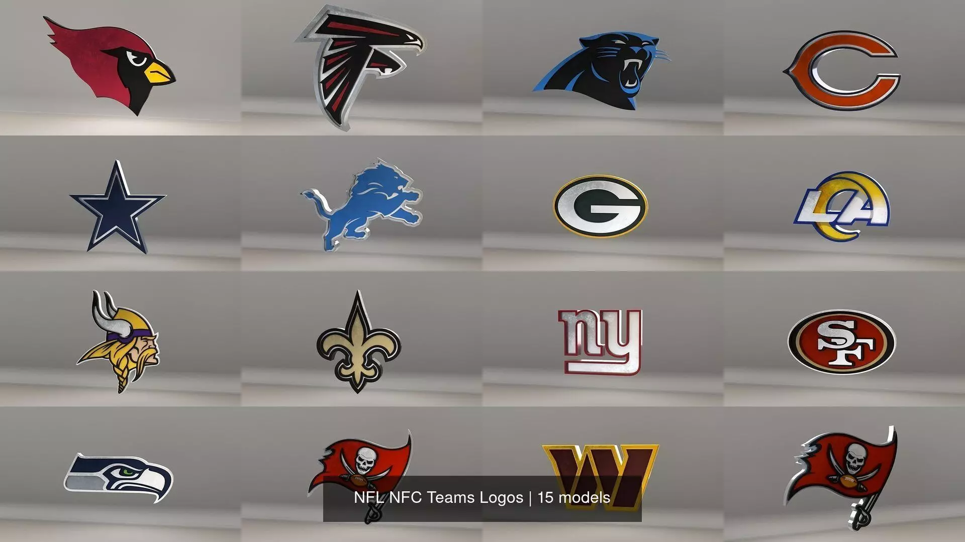 NFL NFC Teams Logos 3D Model Collection_0