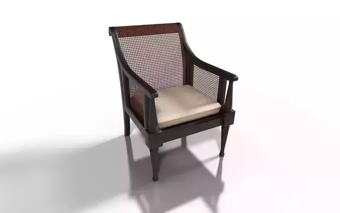 Dark Ash Cane Bergere Chair