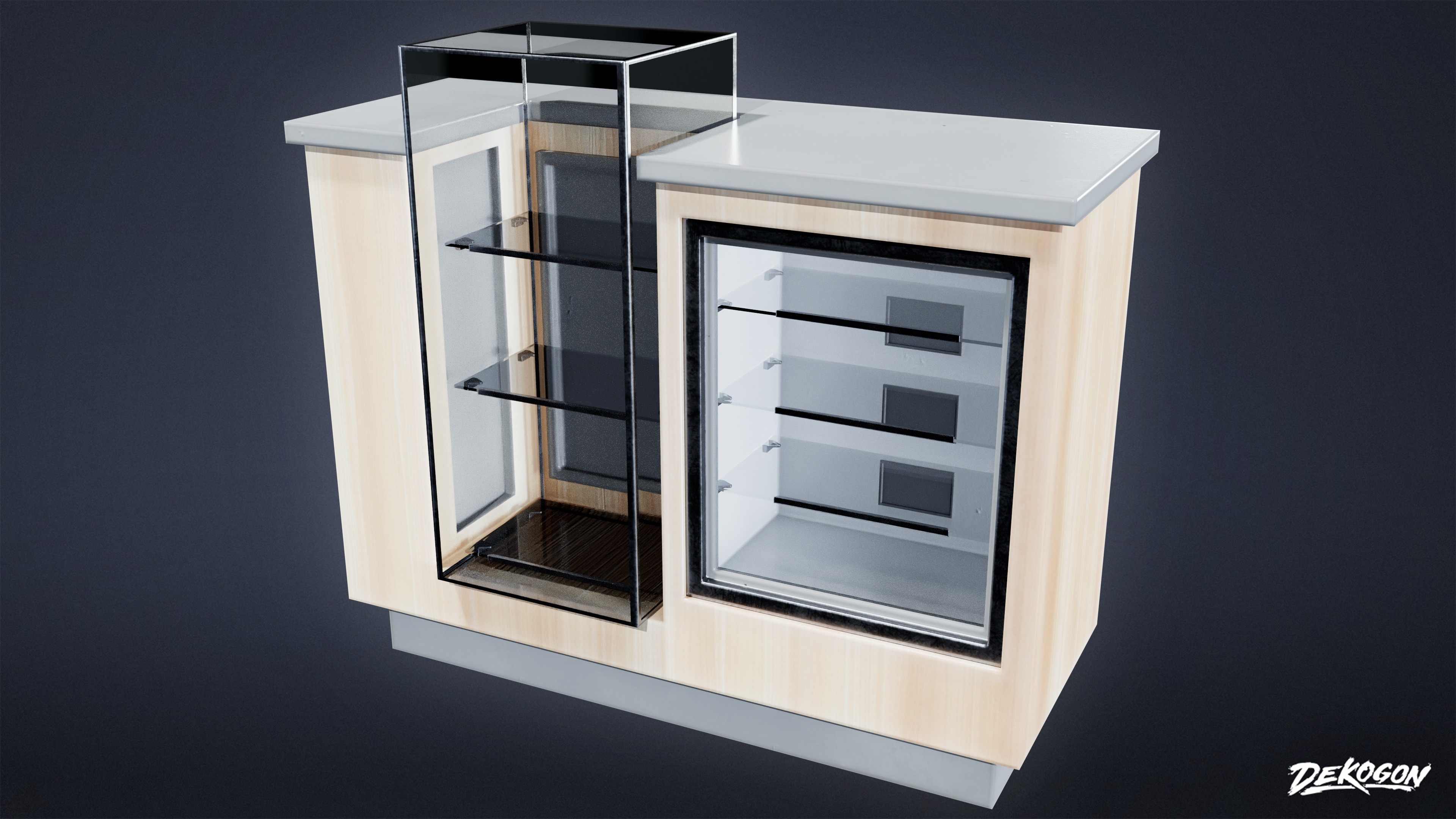 SHOPPING AND GROCERY - Display Case 01 - LOW POLY Low-poly 3D model_1