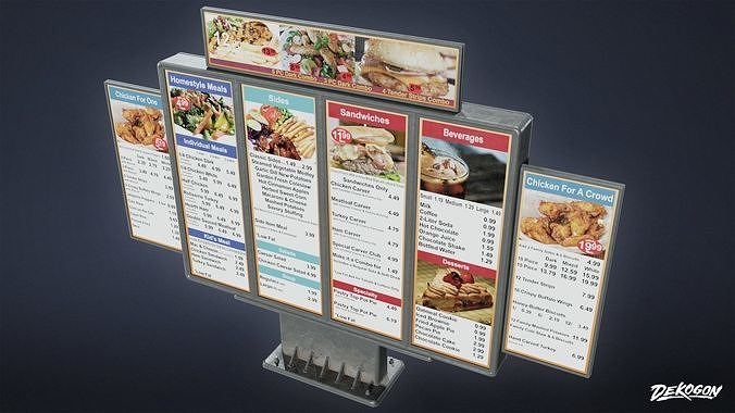 SHOPPING AND GROCERY - Drive Thru Menu 01 - LOW POLY Low-poly 3D model 5