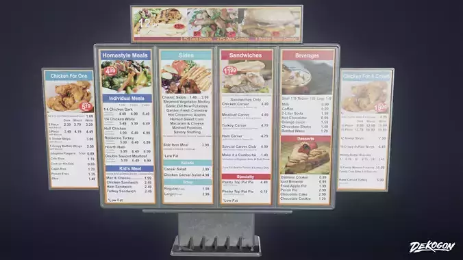 SHOPPING AND GROCERY - Drive Thru Menu 01 - LOW POLY