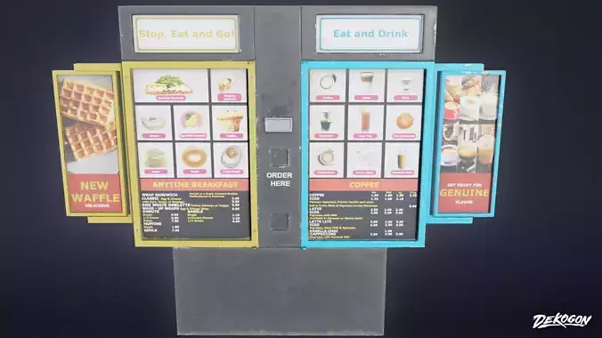 SHOPPING AND GROCERY - Drive Thru Menu 02 - LOW POLY