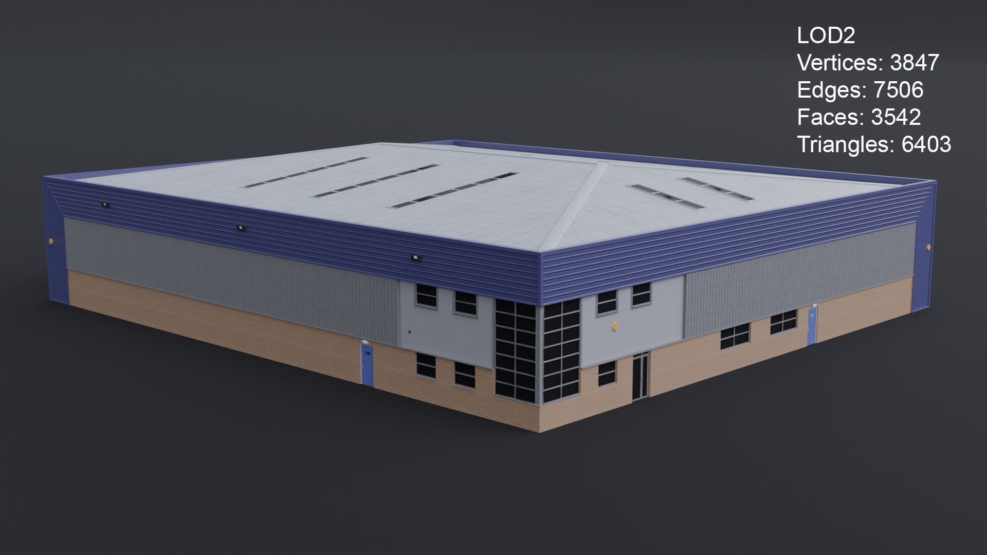 Warehouse 2 Low-poly 3D model_10