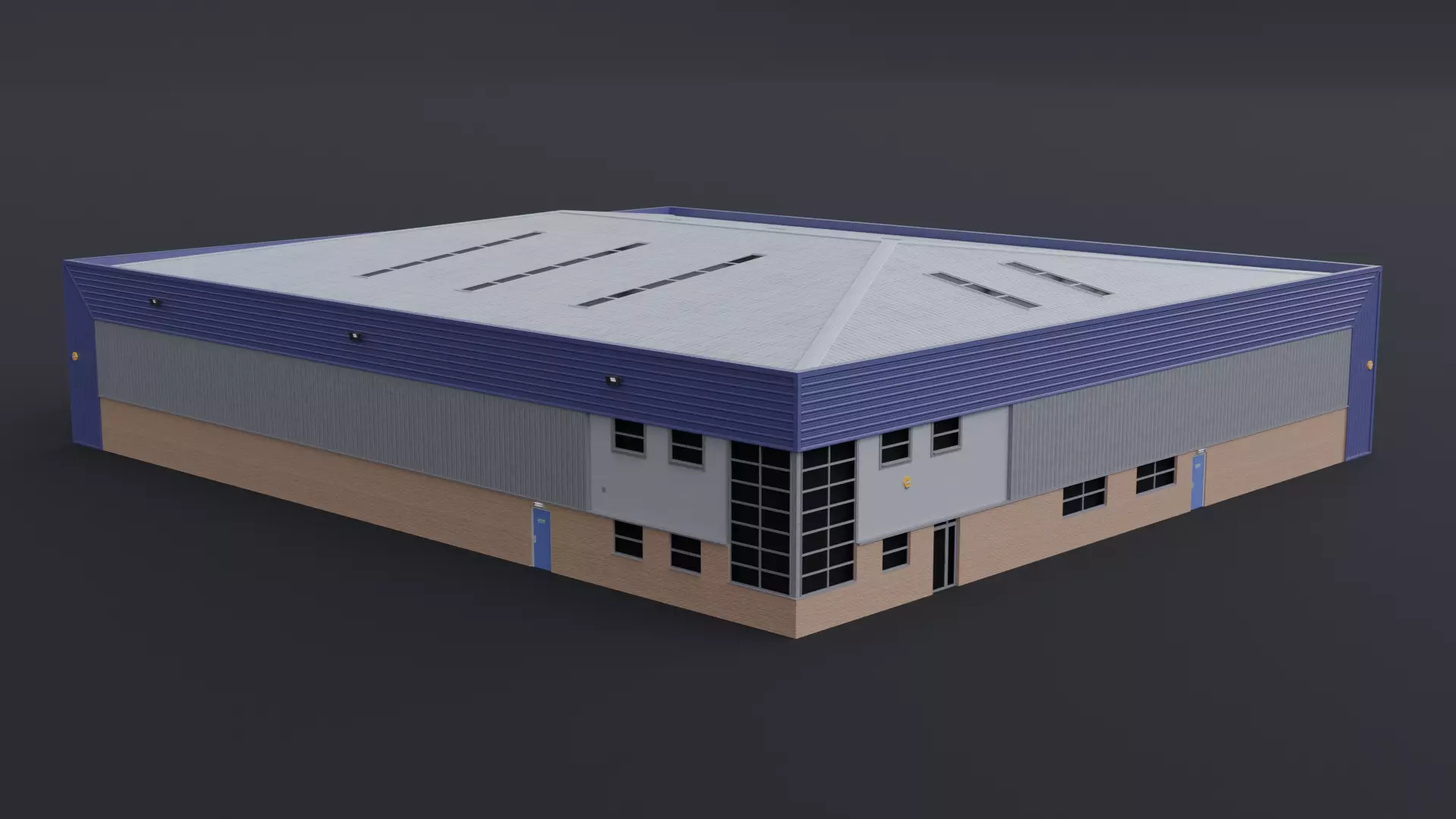 Warehouse 2 Low-poly 3D model_0