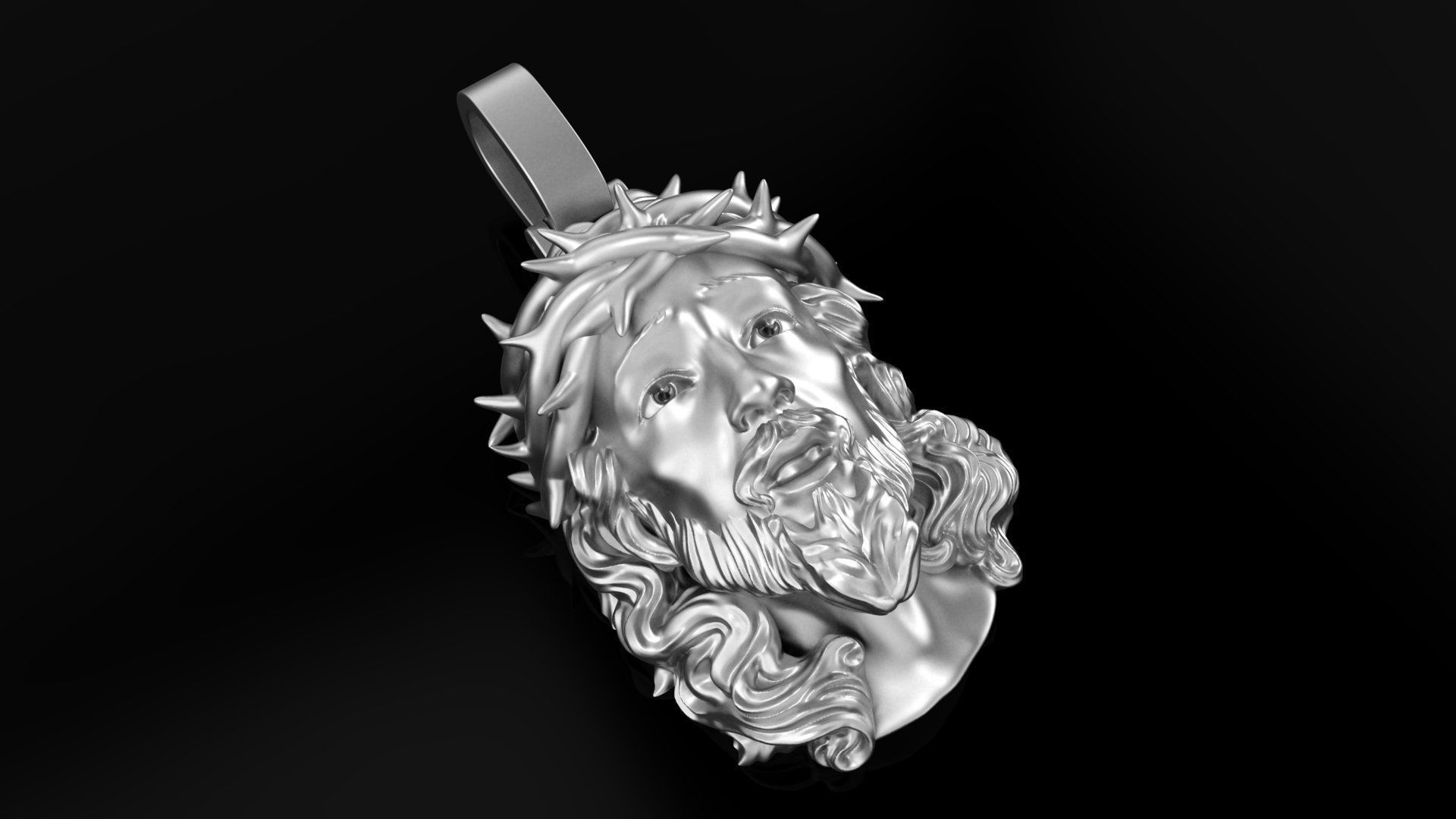 Jesus pendant 3DM STL OBJ model for 3D printing and CNC 3D print model_4
