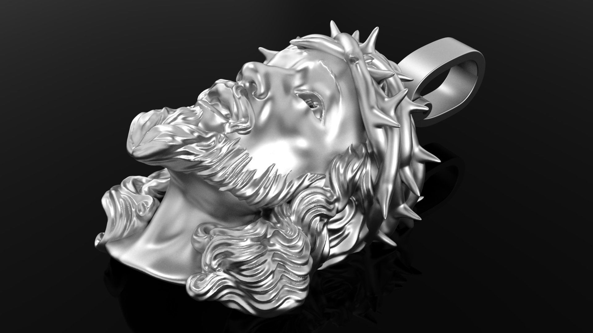 Jesus pendant 3DM STL OBJ model for 3D printing and CNC 3D print model_5