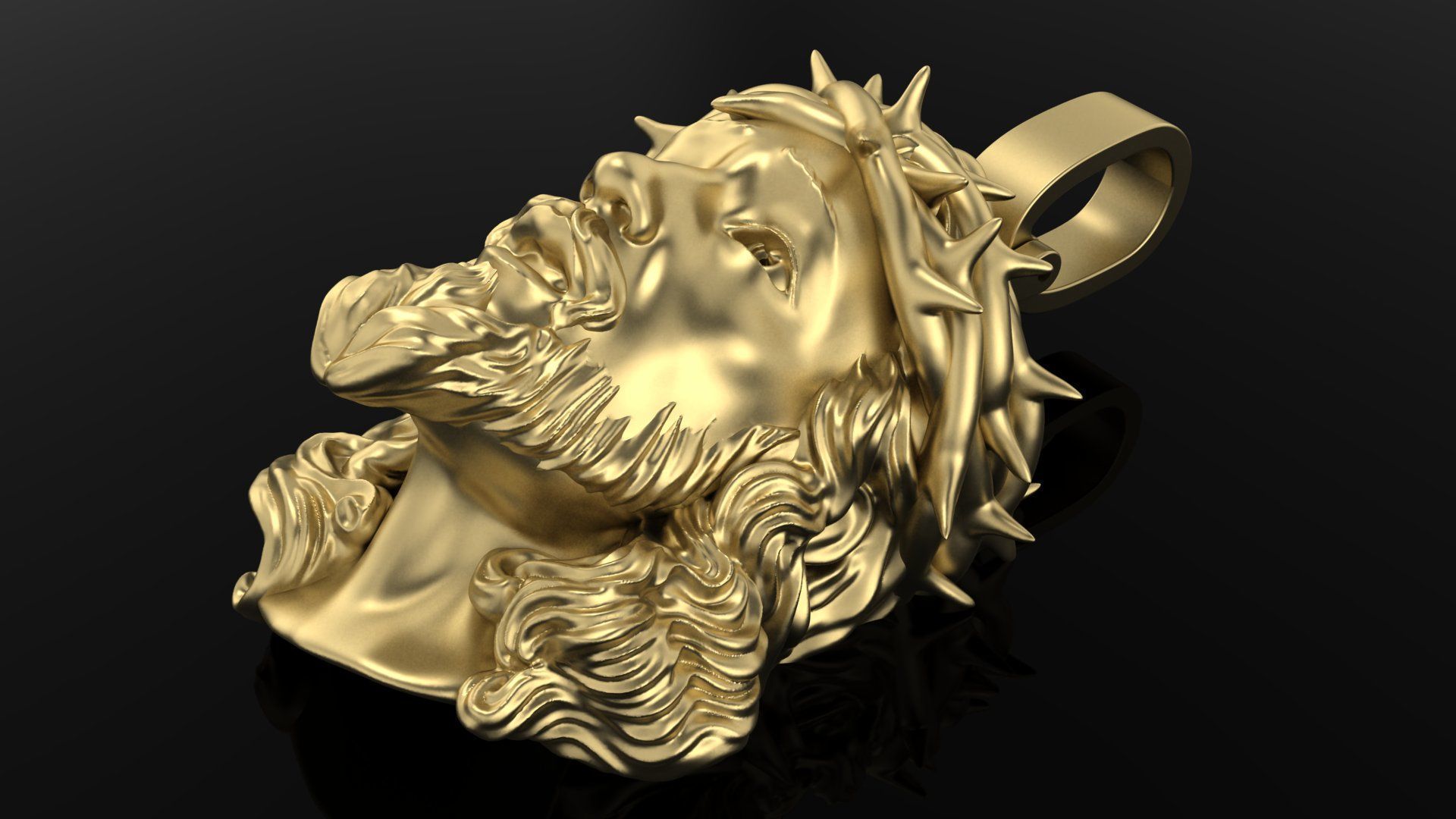 Jesus pendant 3DM STL OBJ model for 3D printing and CNC 3D print model_2