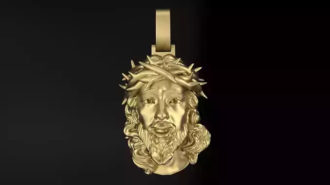 Jesus pendant 3DM STL OBJ model for 3D printing and CNC