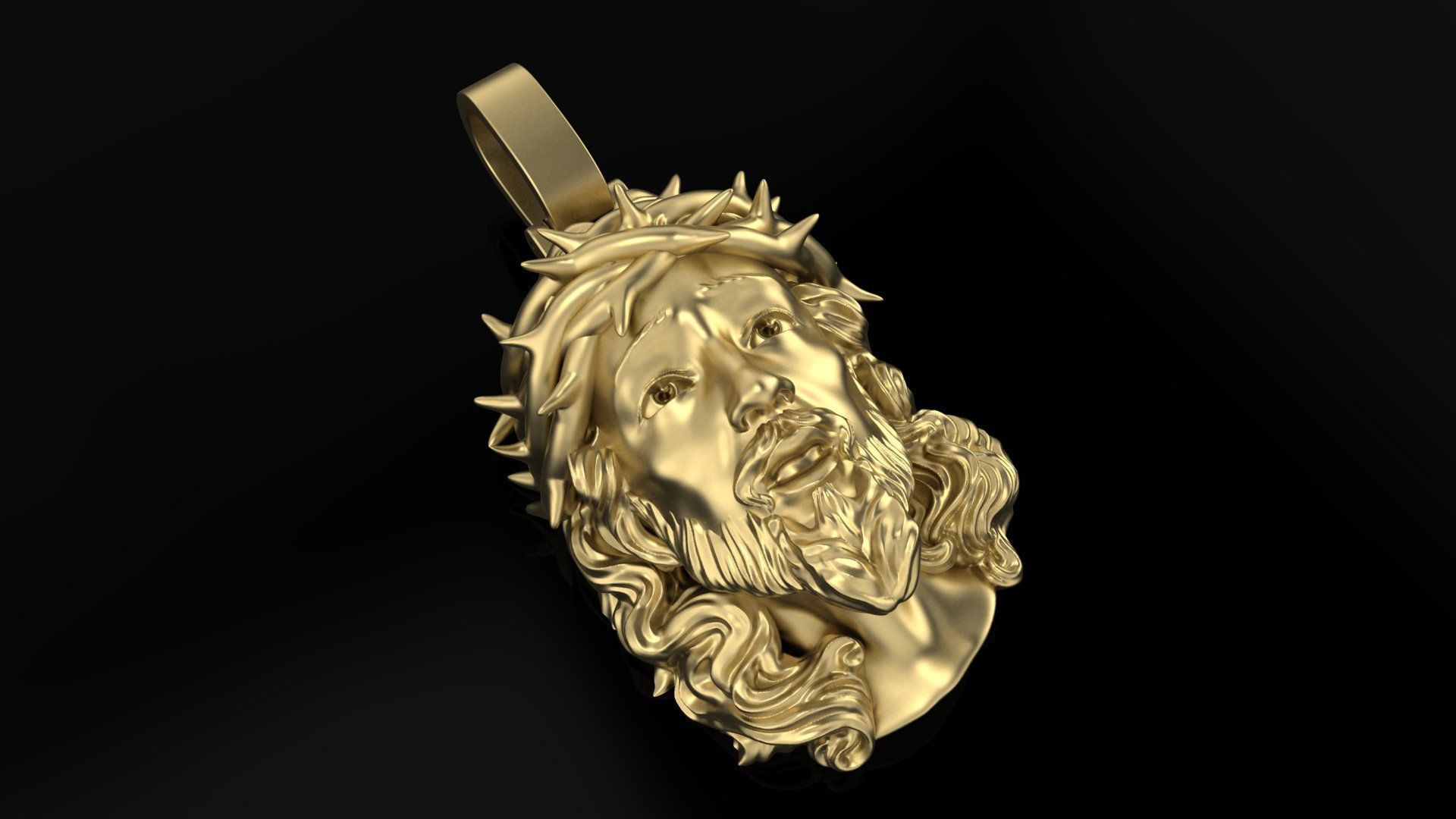 Jesus pendant 3DM STL OBJ model for 3D printing and CNC 3D print model_1