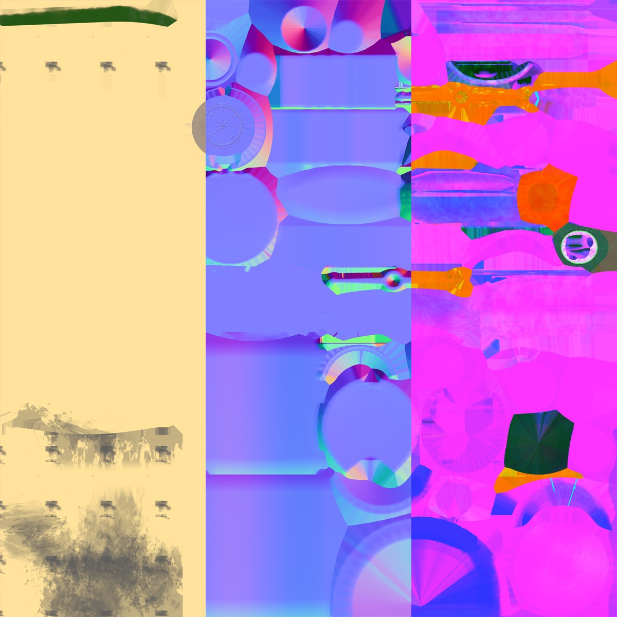 Golden Compass Low-poly 3D model_8