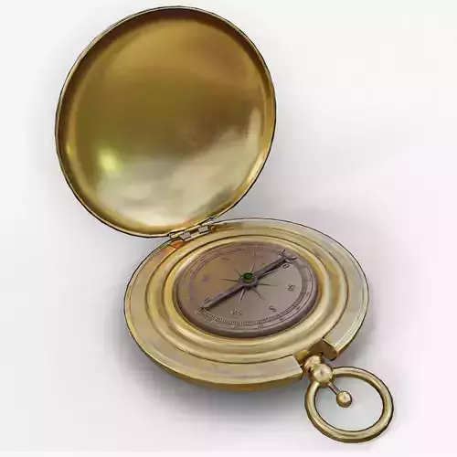 Golden Compass Low-poly 3D model
