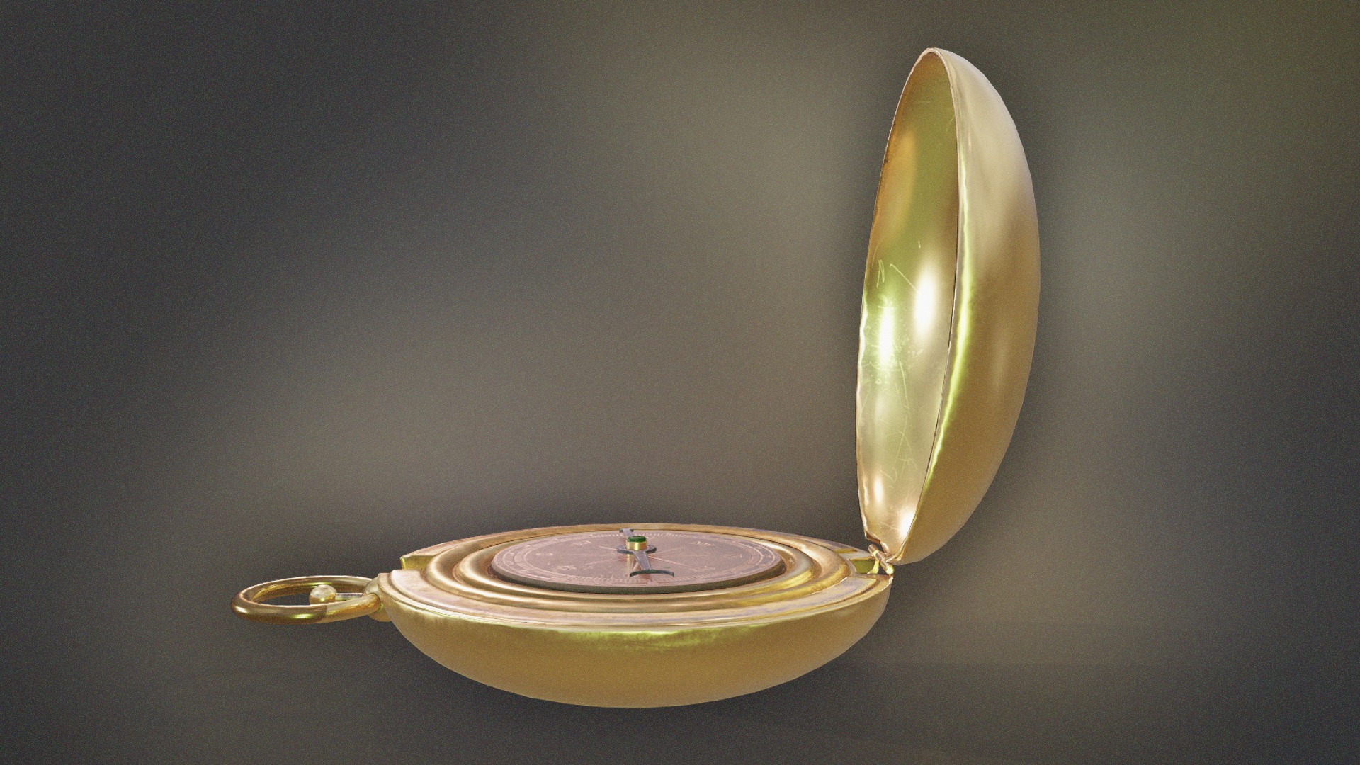 Golden Compass Low-poly 3D model_4