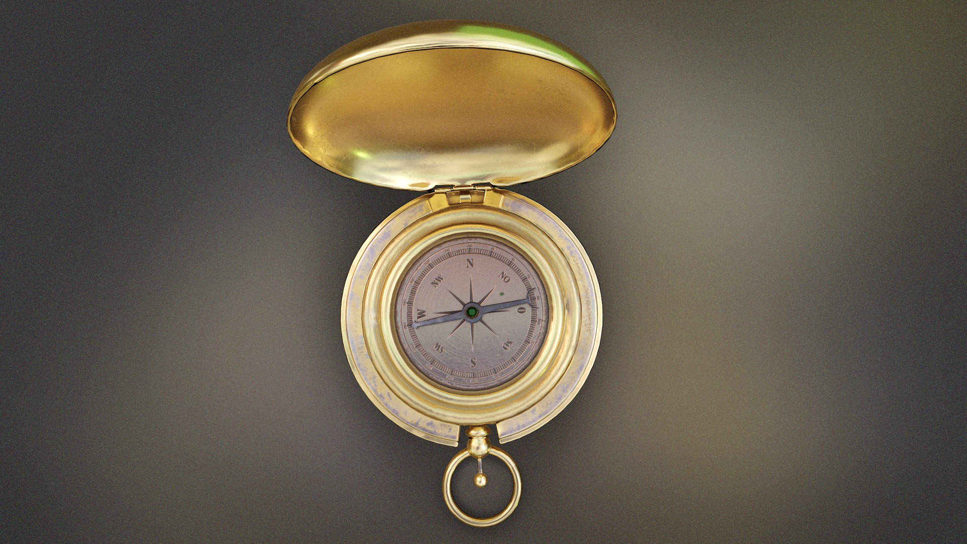 Golden Compass Low-poly 3D model_3