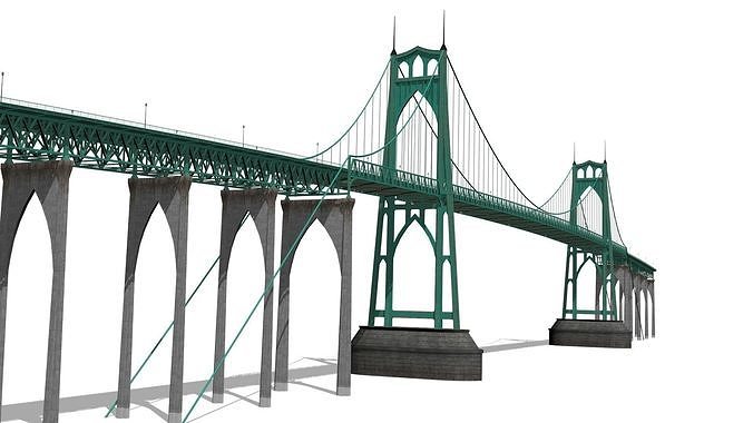 Johns Bridge Low-poly 3D model