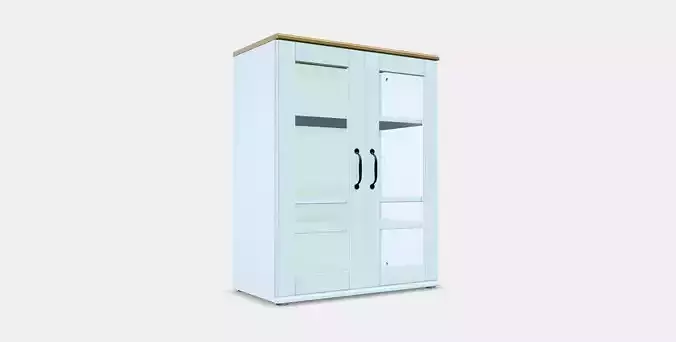SKRUVBY Cabinet with glass doors