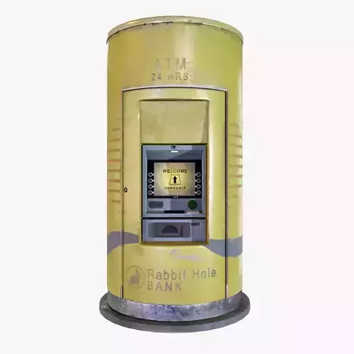 ATM Kiosk Set Low-poly 3D model