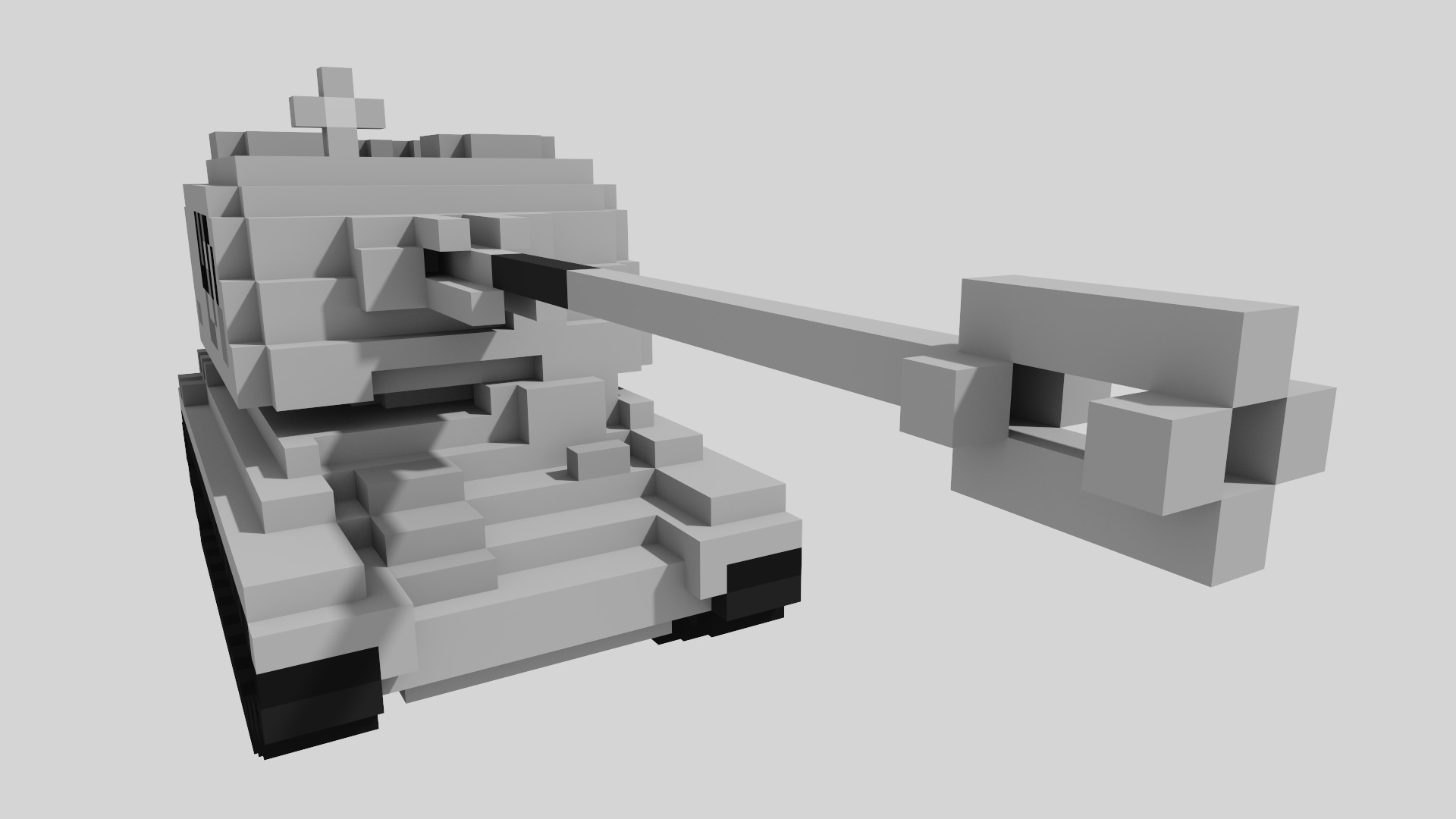 AMX AuF1 Tank Voxel UN Version Low-poly 3D model_14