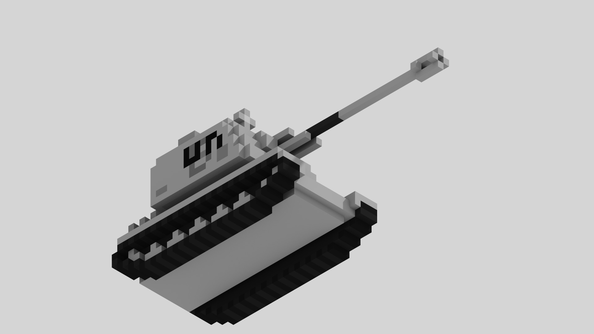 AMX AuF1 Tank Voxel UN Version Low-poly 3D model_9