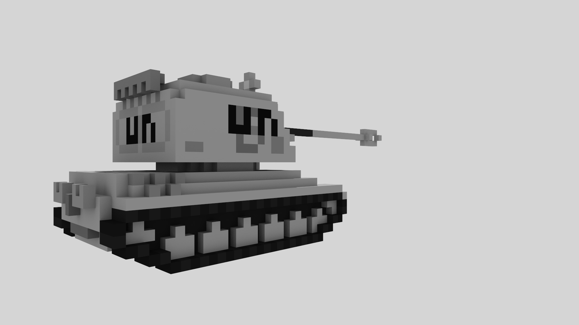 AMX AuF1 Tank Voxel UN Version Low-poly 3D model_8