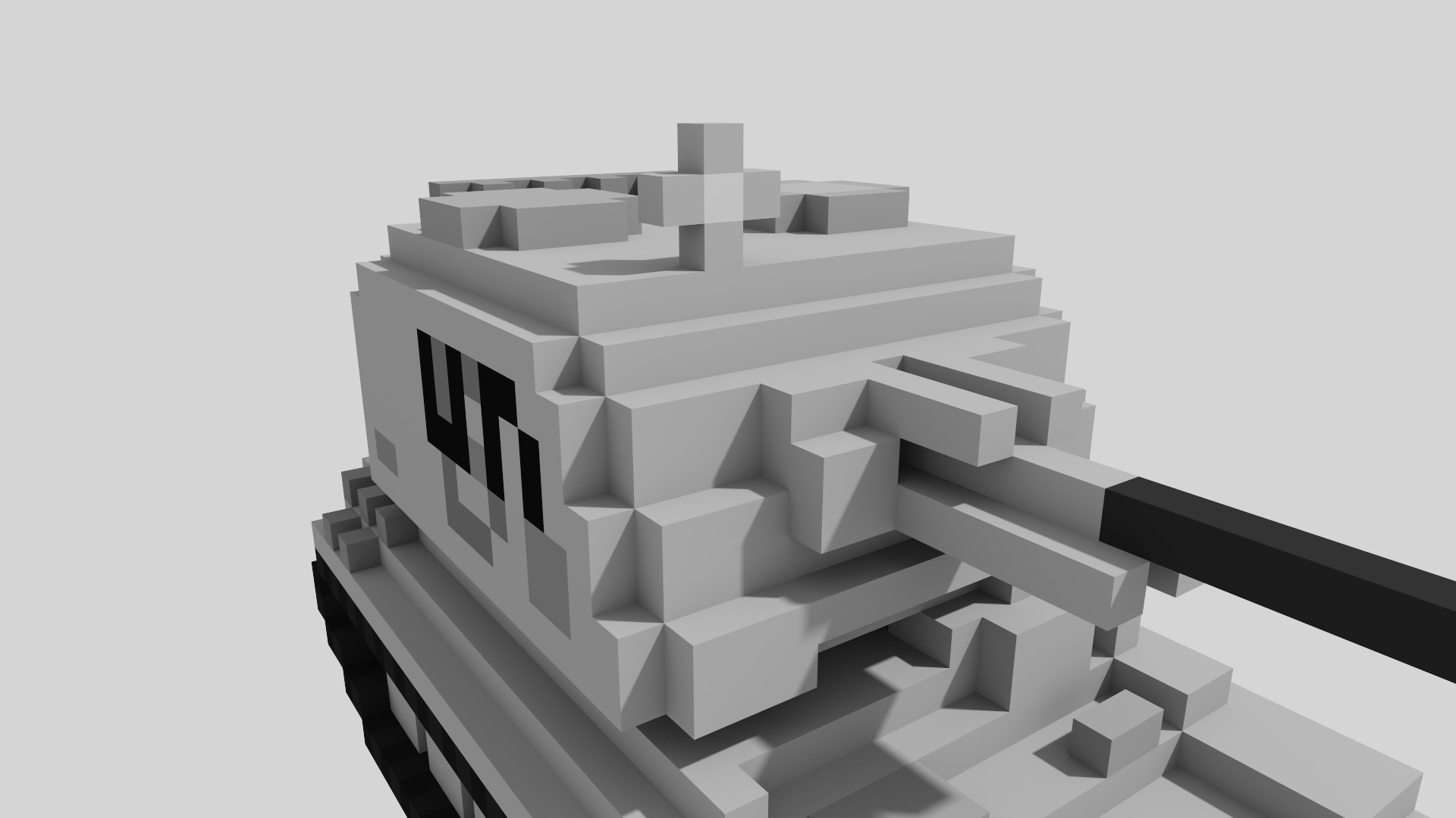 AMX AuF1 Tank Voxel UN Version Low-poly 3D model_13