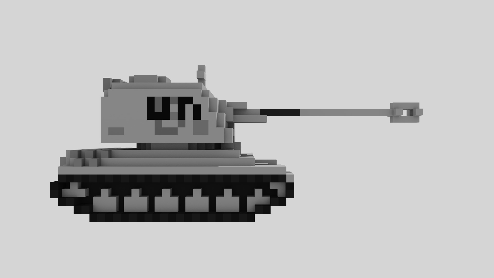 AMX AuF1 Tank Voxel UN Version Low-poly 3D model_11