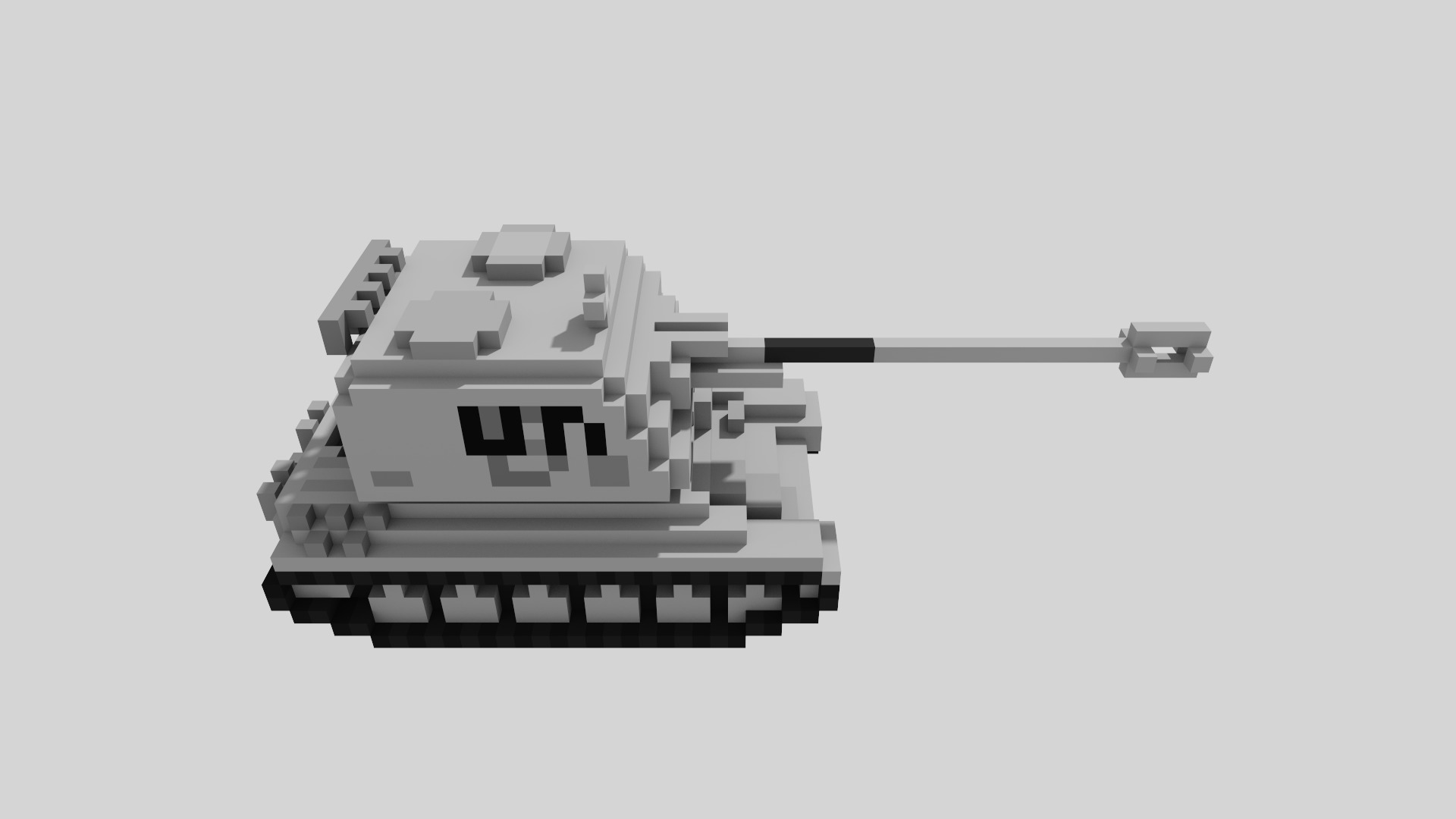 AMX AuF1 Tank Voxel UN Version Low-poly 3D model_5