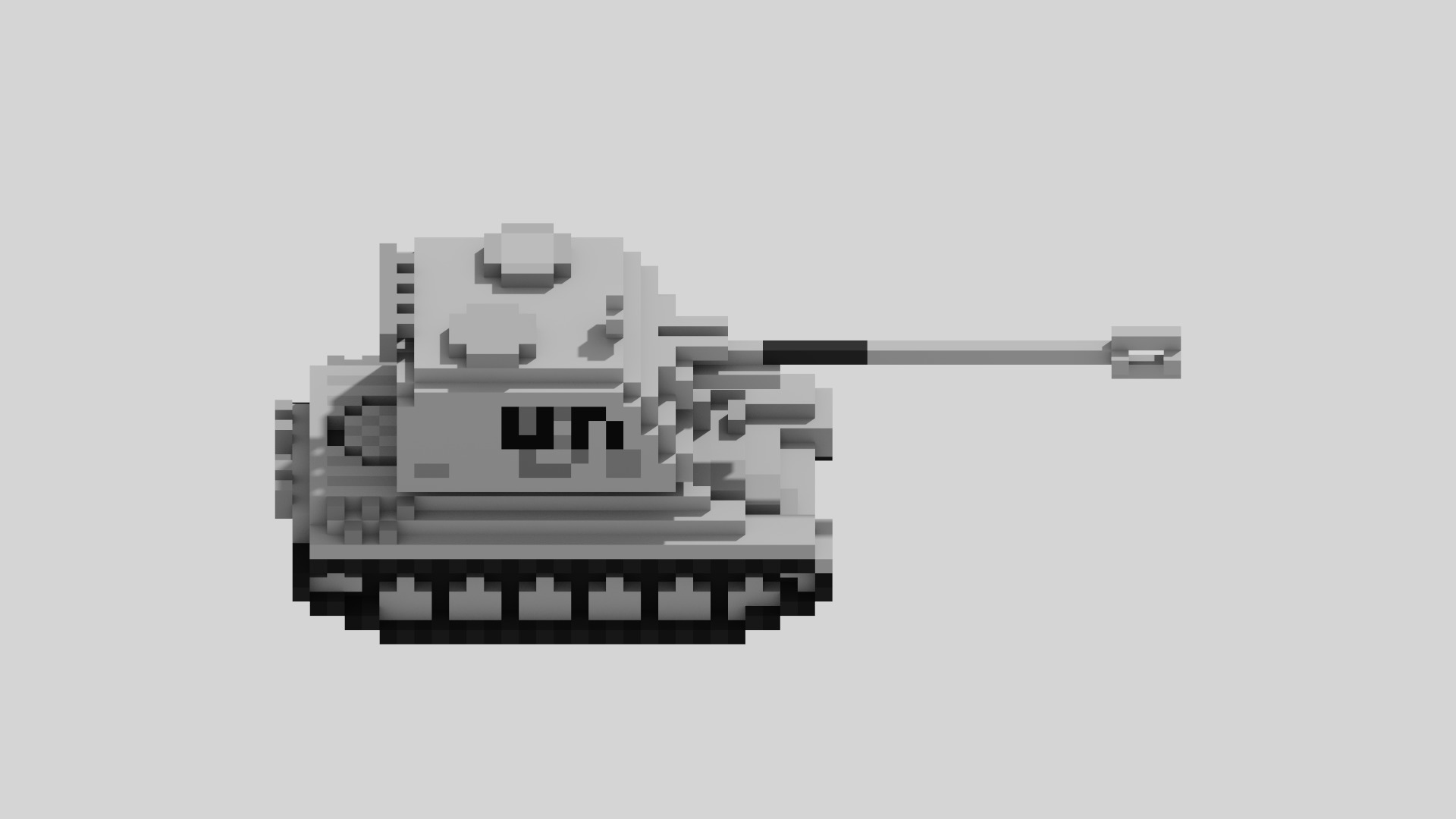 AMX AuF1 Tank Voxel UN Version Low-poly 3D model_4
