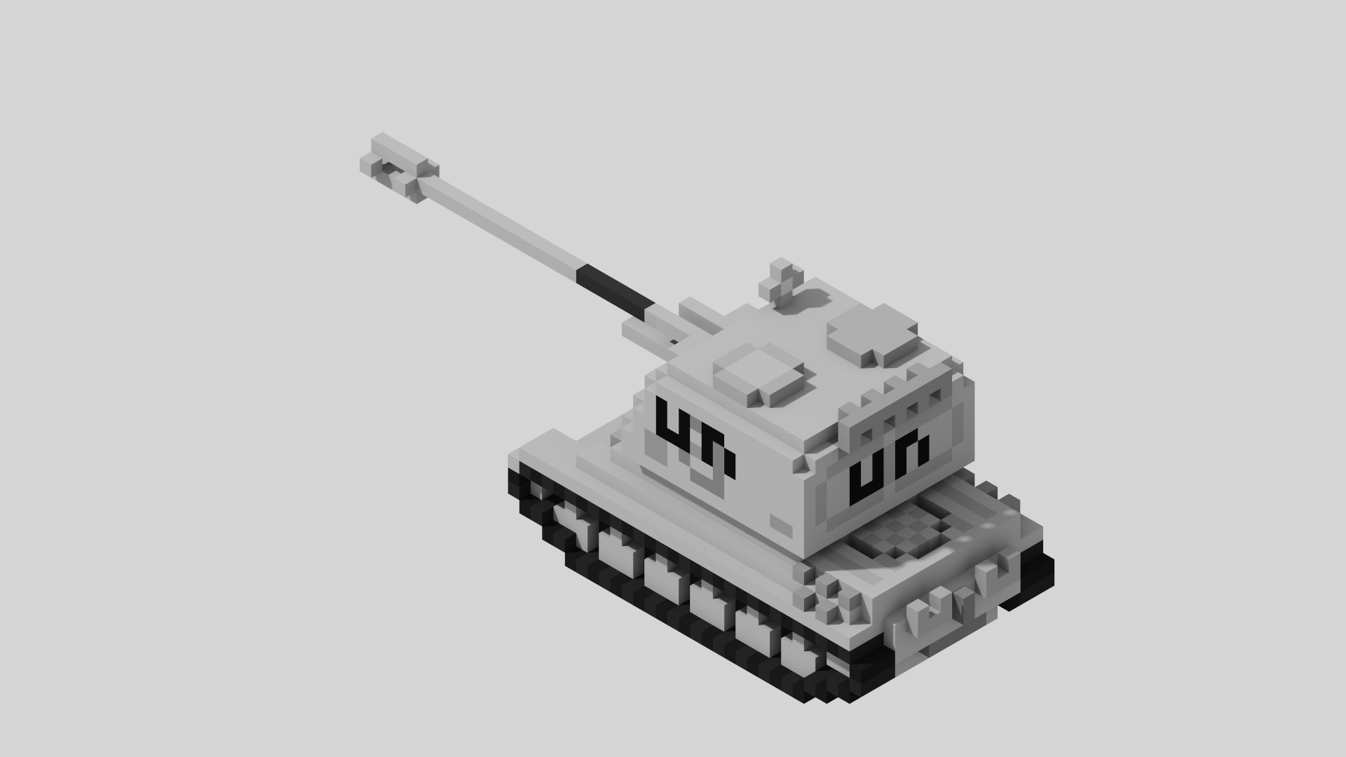 AMX AuF1 Tank Voxel UN Version Low-poly 3D model_2