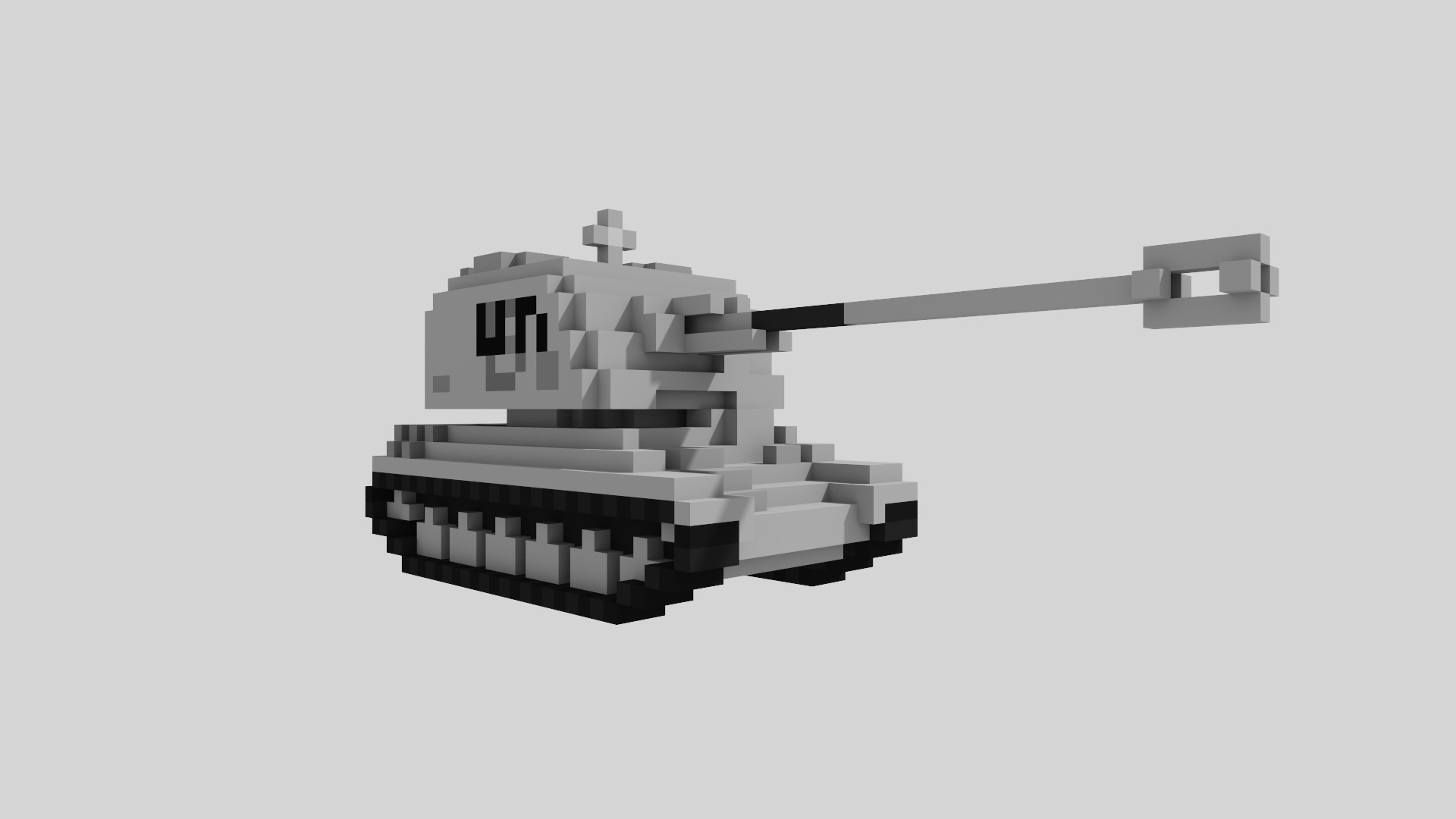 AMX AuF1 Tank Voxel UN Version Low-poly 3D model_7