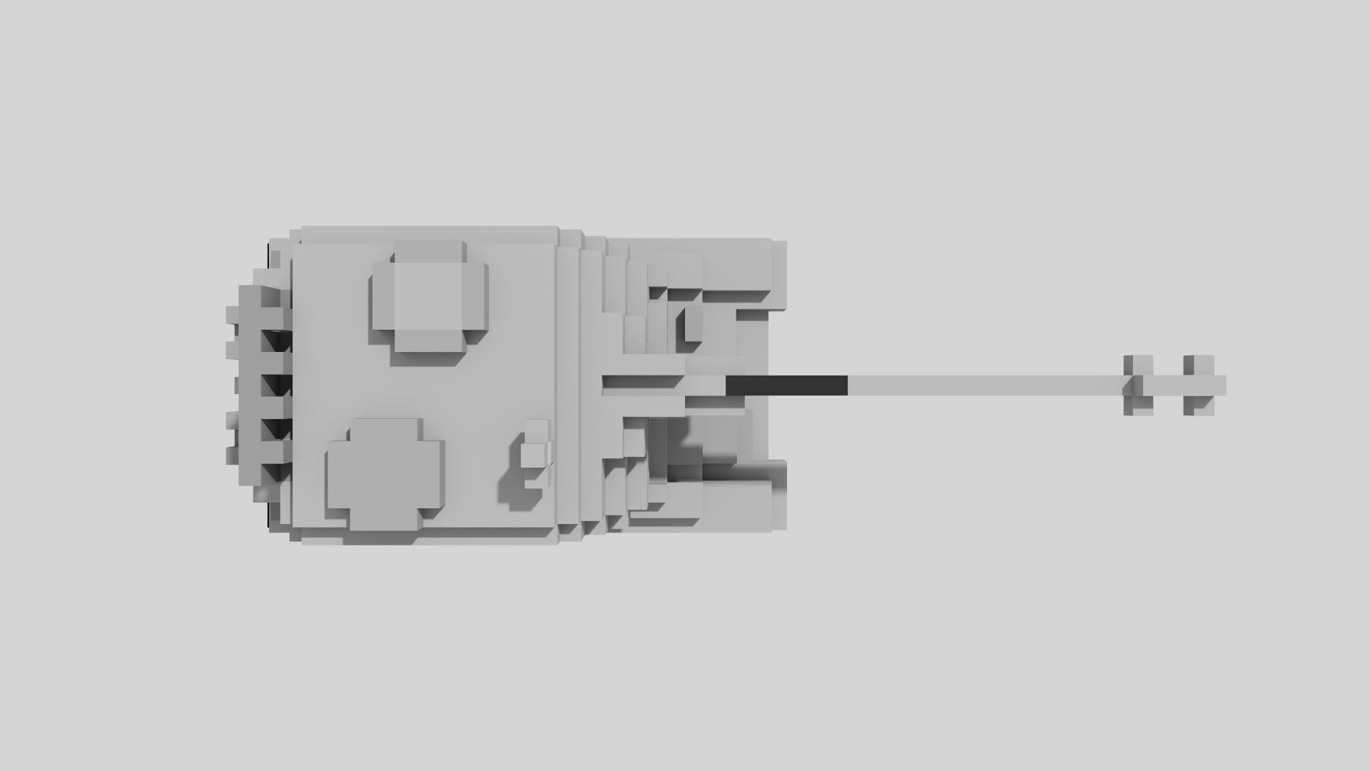 AMX AuF1 Tank Voxel UN Version Low-poly 3D model_15