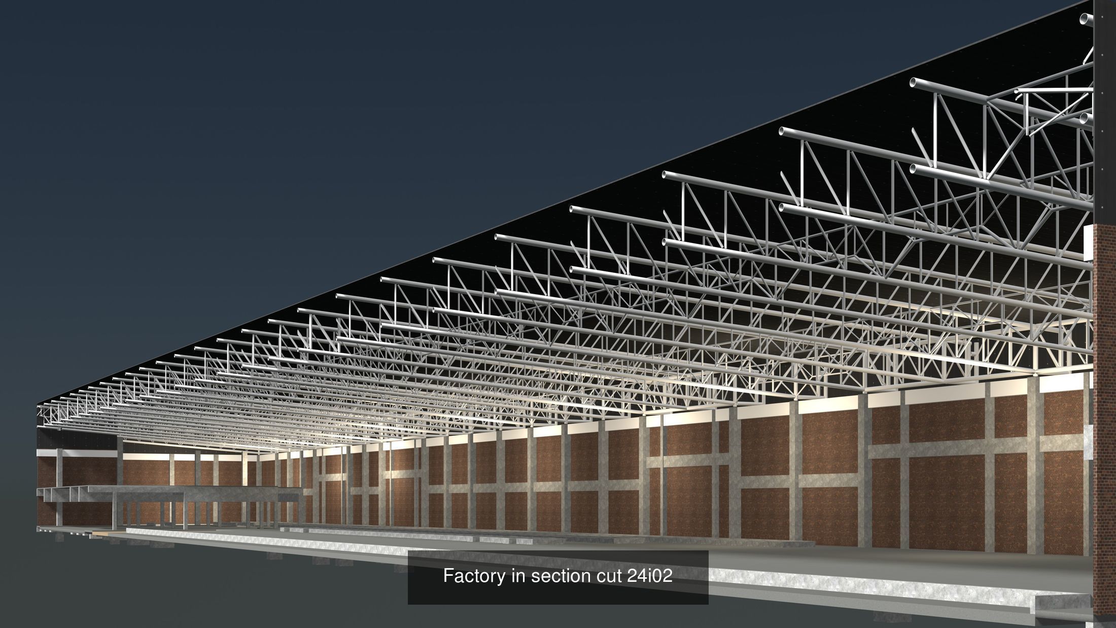 Industrial buildings in section cut set 01 3D Model Collection_3