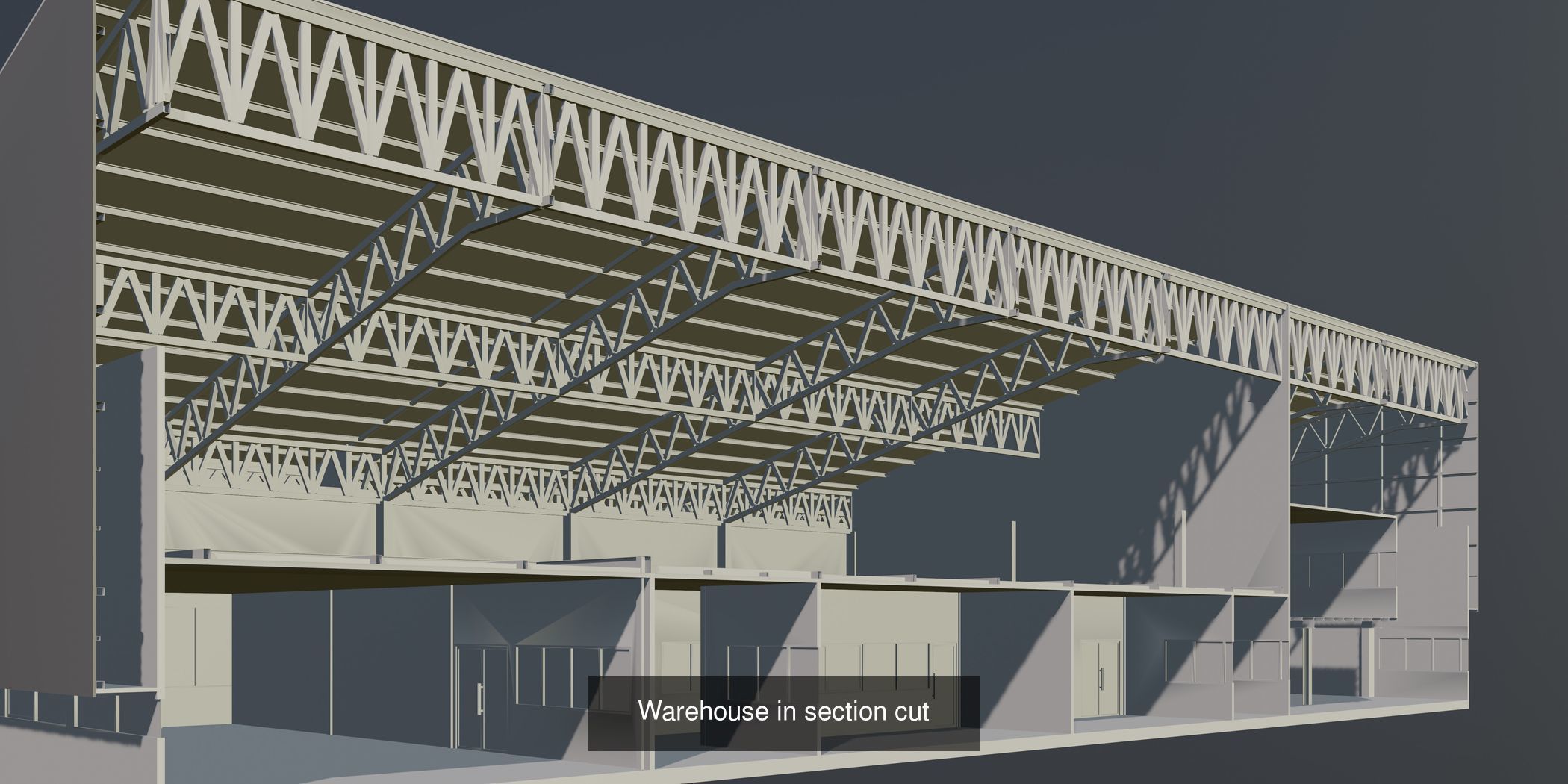 Industrial buildings in section cut set 01 3D Model Collection_2