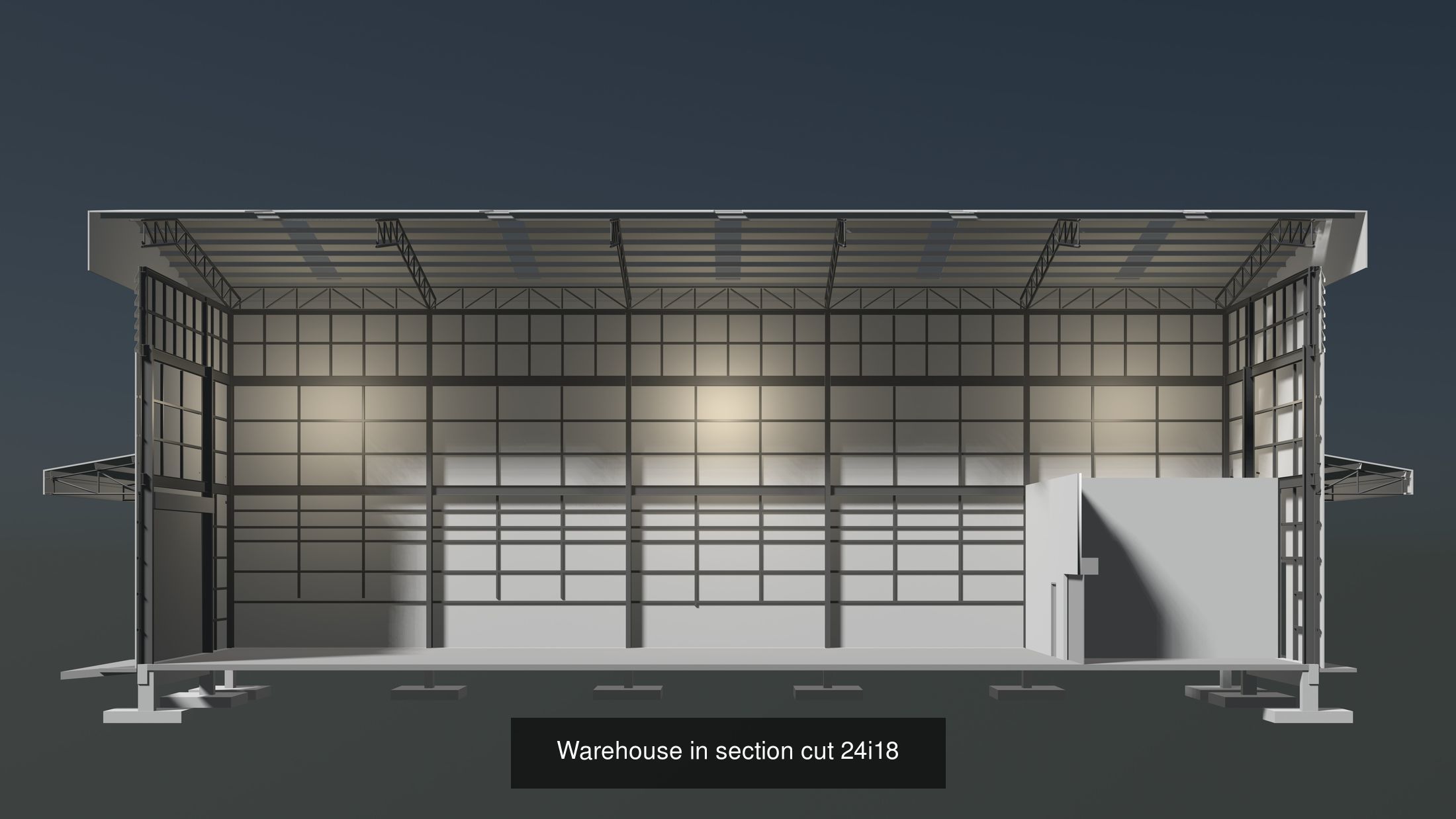 Industrial buildings in section cut set 01 3D Model Collection_6