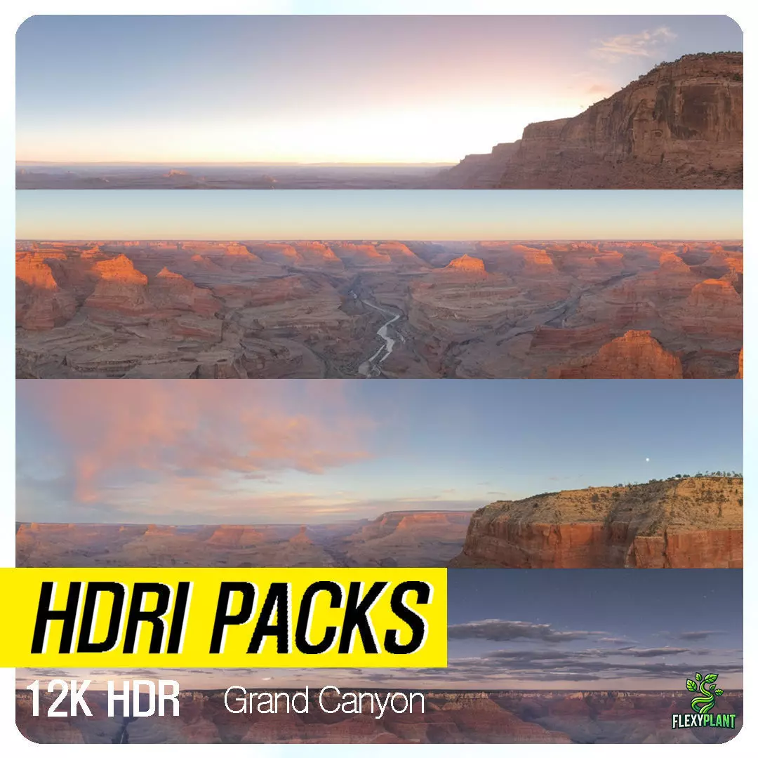 Realistic HDRI 24pcs 12k Grand Canyon Low-poly 3D model_0