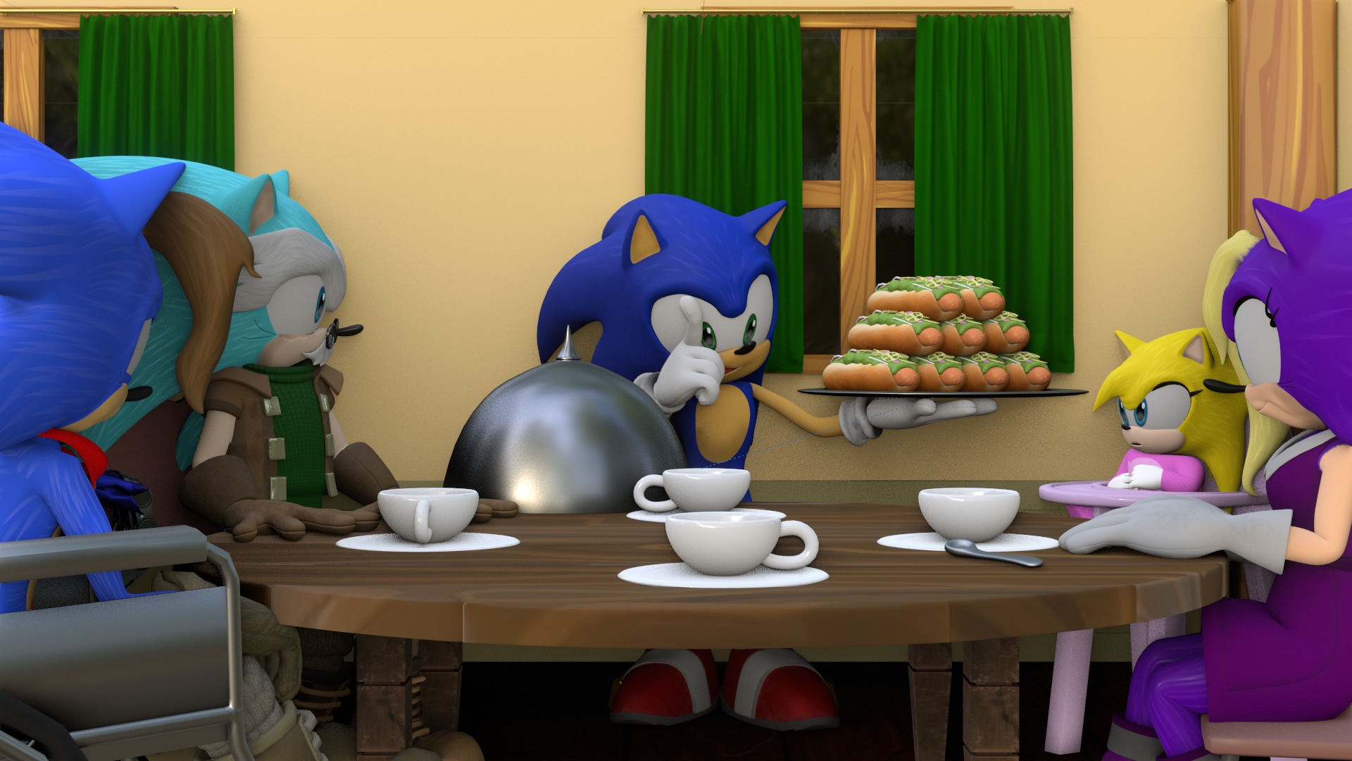 Hedgehog Family Archie Models Low-poly 3D model_91