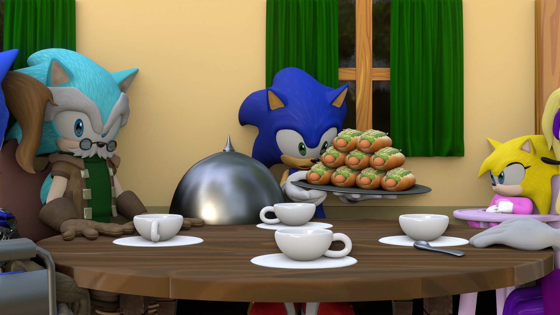 Hedgehog Family Archie Models Low-poly 3D model_43
