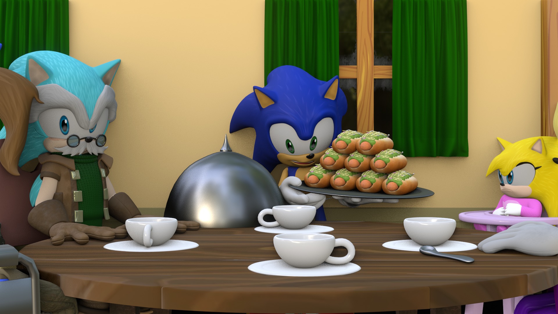 Hedgehog Family Archie Models Low-poly 3D model_32
