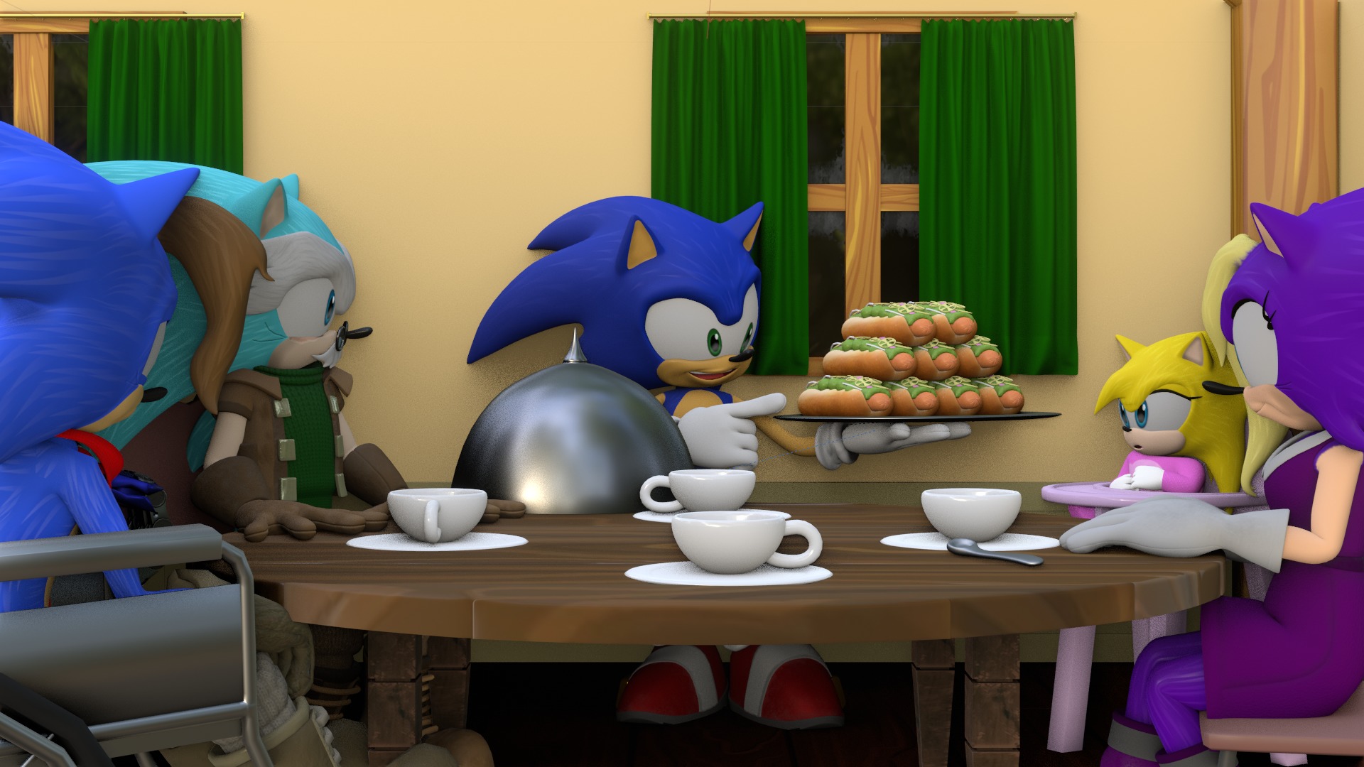 Hedgehog Family Archie Models Low-poly 3D model_94